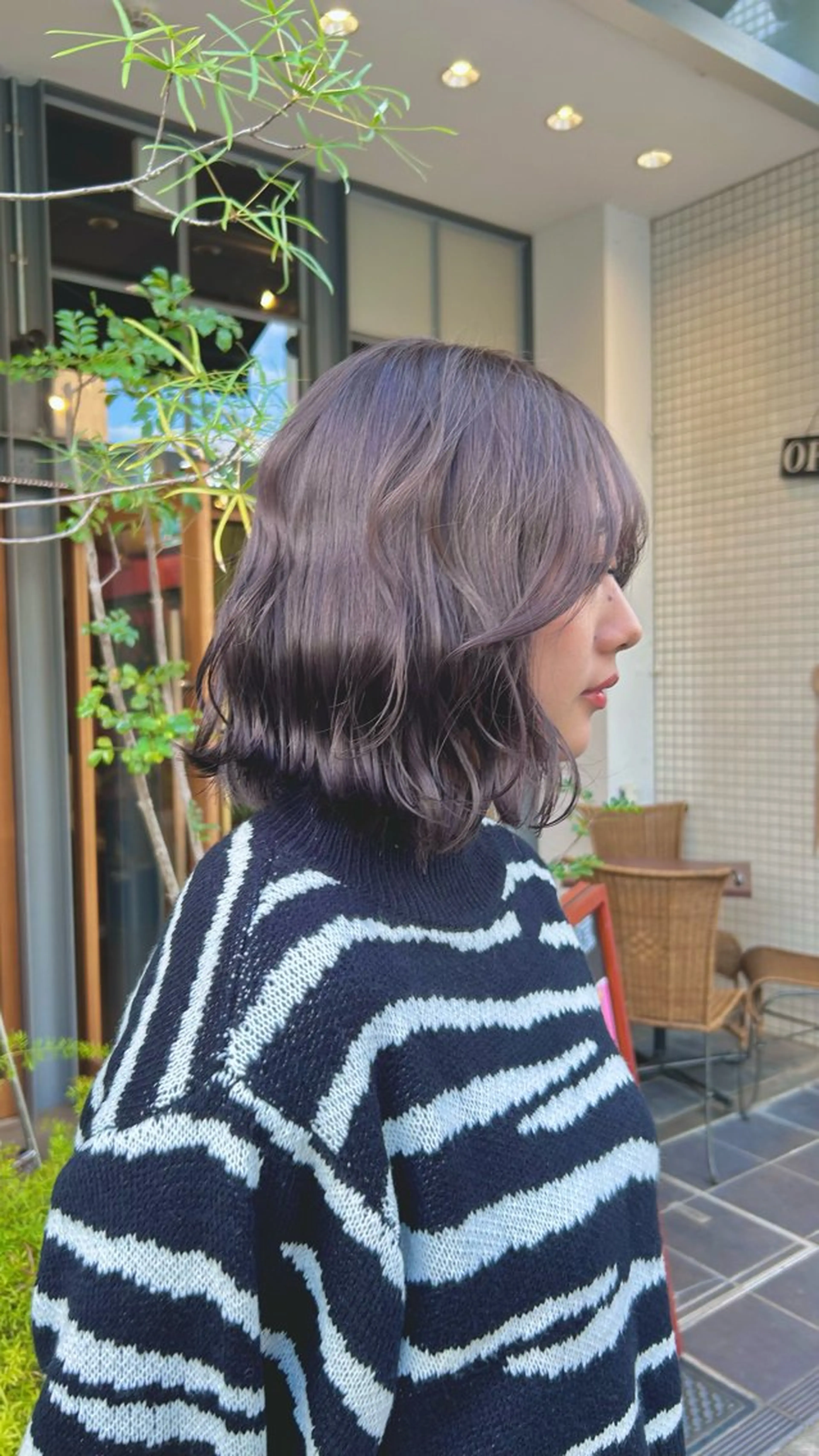 ショート カラー グレージュ ラベンダーカラー ラベンダーグレージュ ラベンダーグレー LA PENSEE BRUN/ゆりかのヘアスタイル