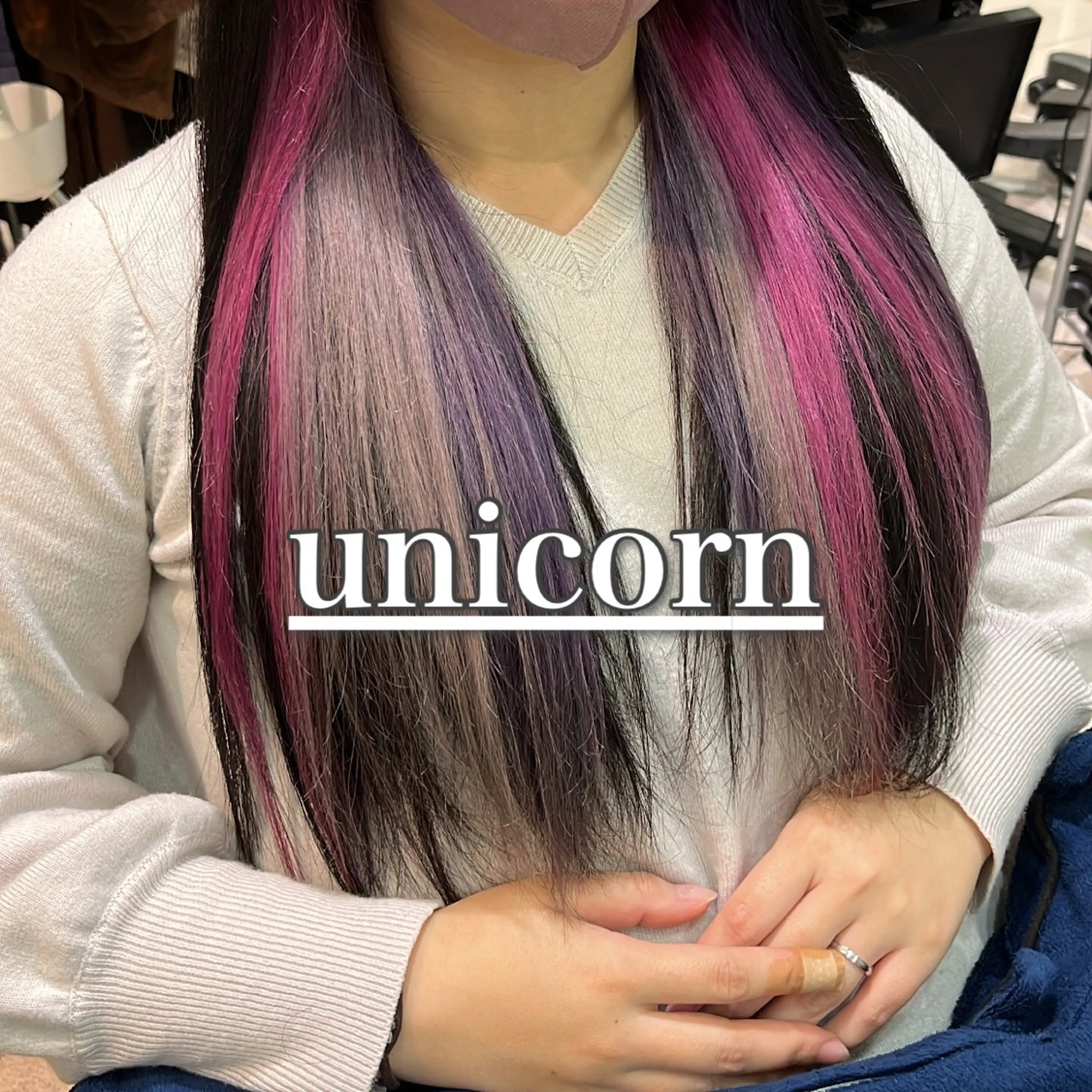 ロング カラー インナーカラー ブリーチ/暖色カラー 宮城陽日のヘアスタイル