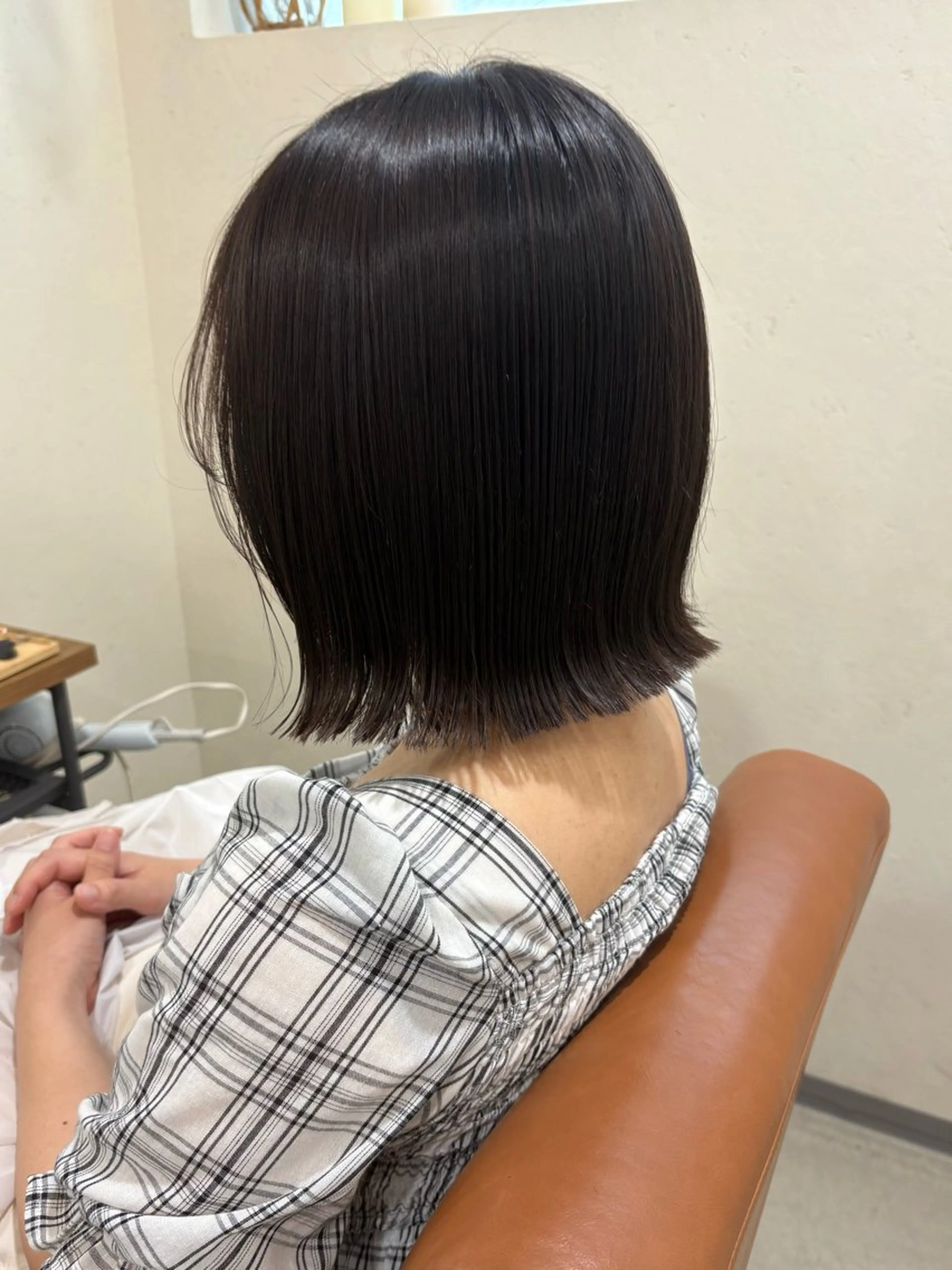 ショート 切りっぱなしボブ ボブ 艶感暖色カラー /透明感/瀬戸山舞のヘアスタイル