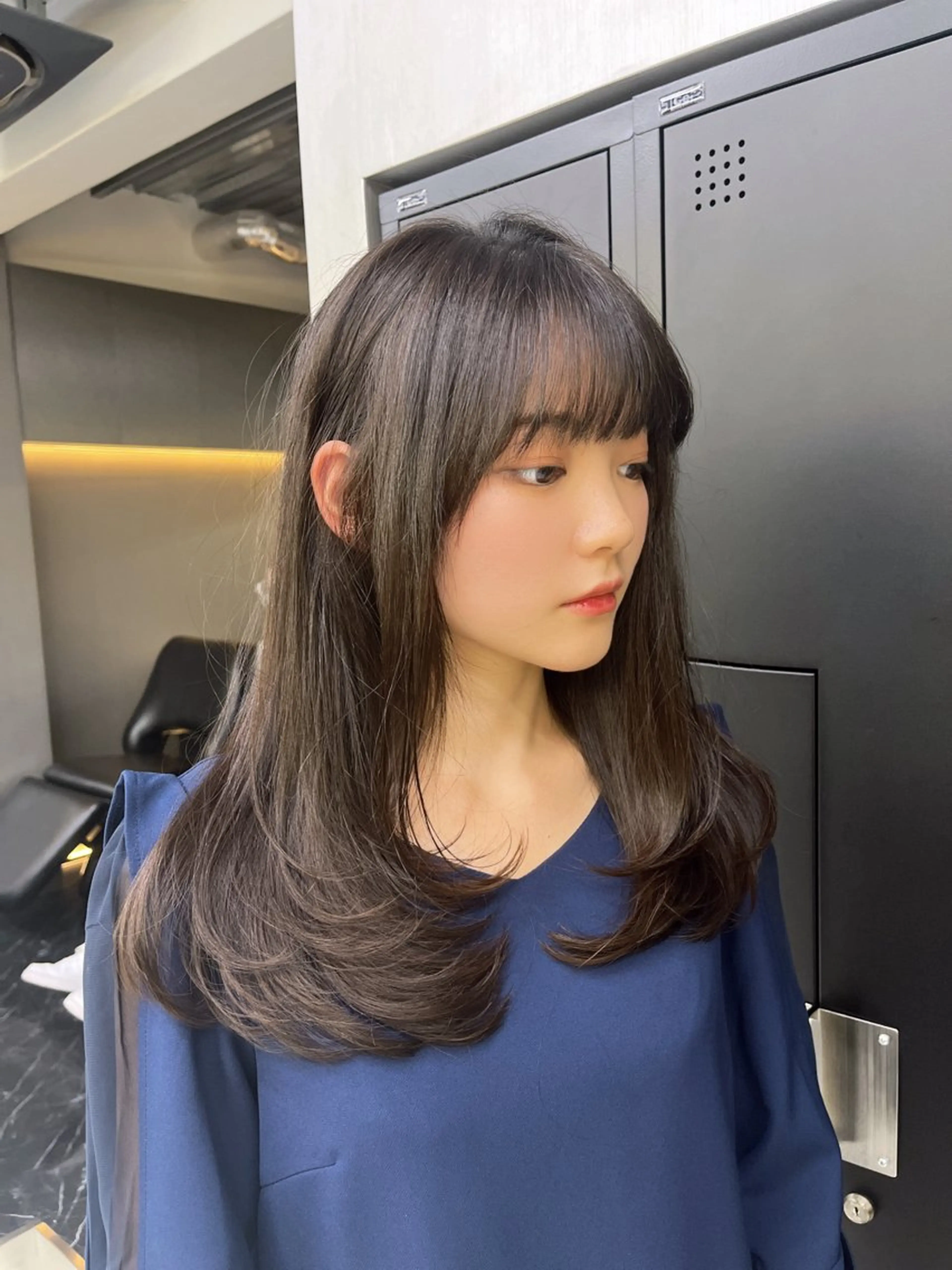 ロング 韓国風ヘア レイヤーカット カット ヘッドスパ 堤 翔平のヘアスタイル