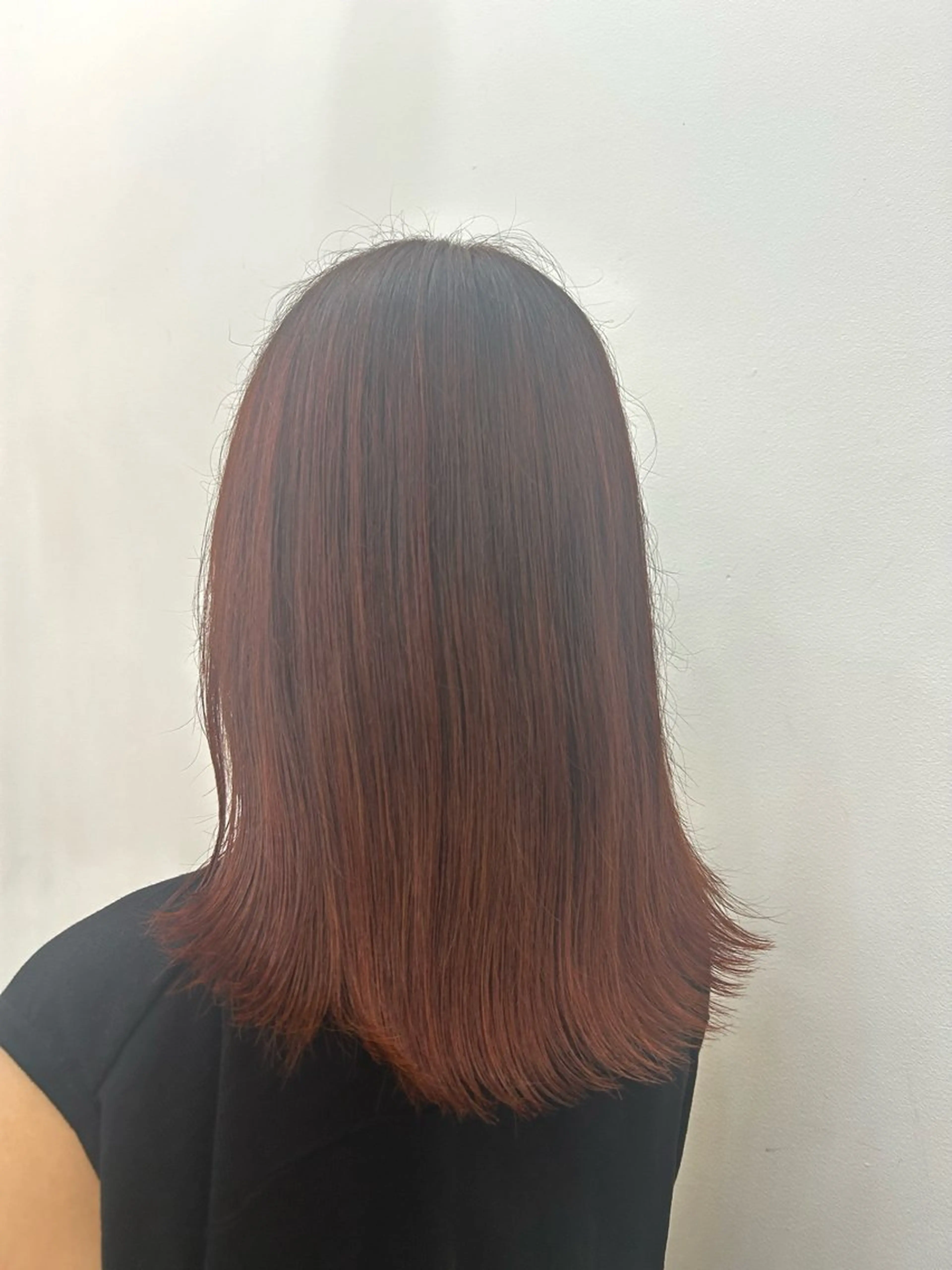 セミロング カラー ボルドーカラー ブラウンカラー 透明感カラー ガーリー×韓国🎀 ⟡.·天野結良⟡.·のヘアスタイル