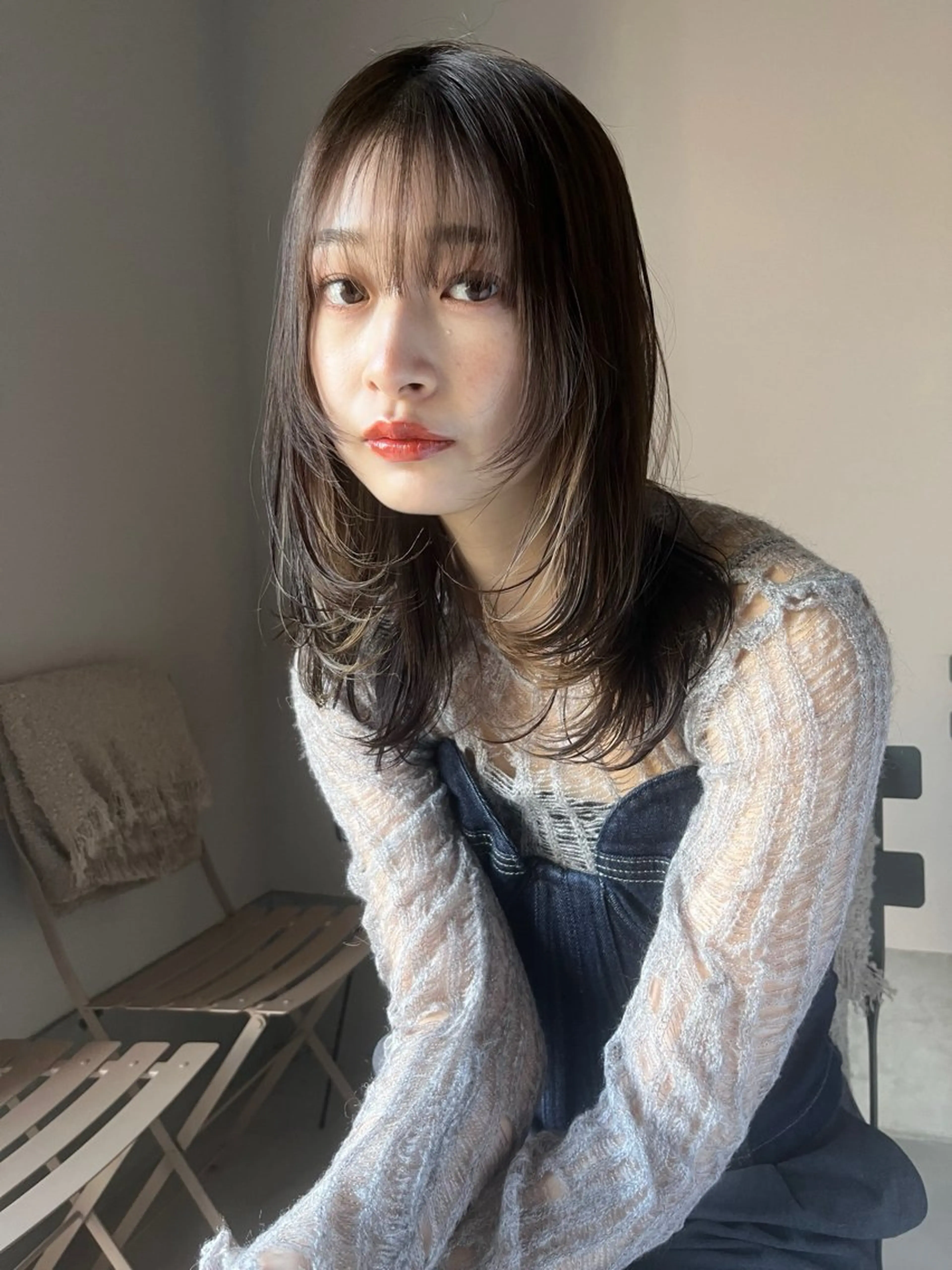 ミディアム カラー レイヤーカット 小顔カット MINX The pass所属・透明感ケアカラー/ レイヤー/ryokaのヘアスタイル