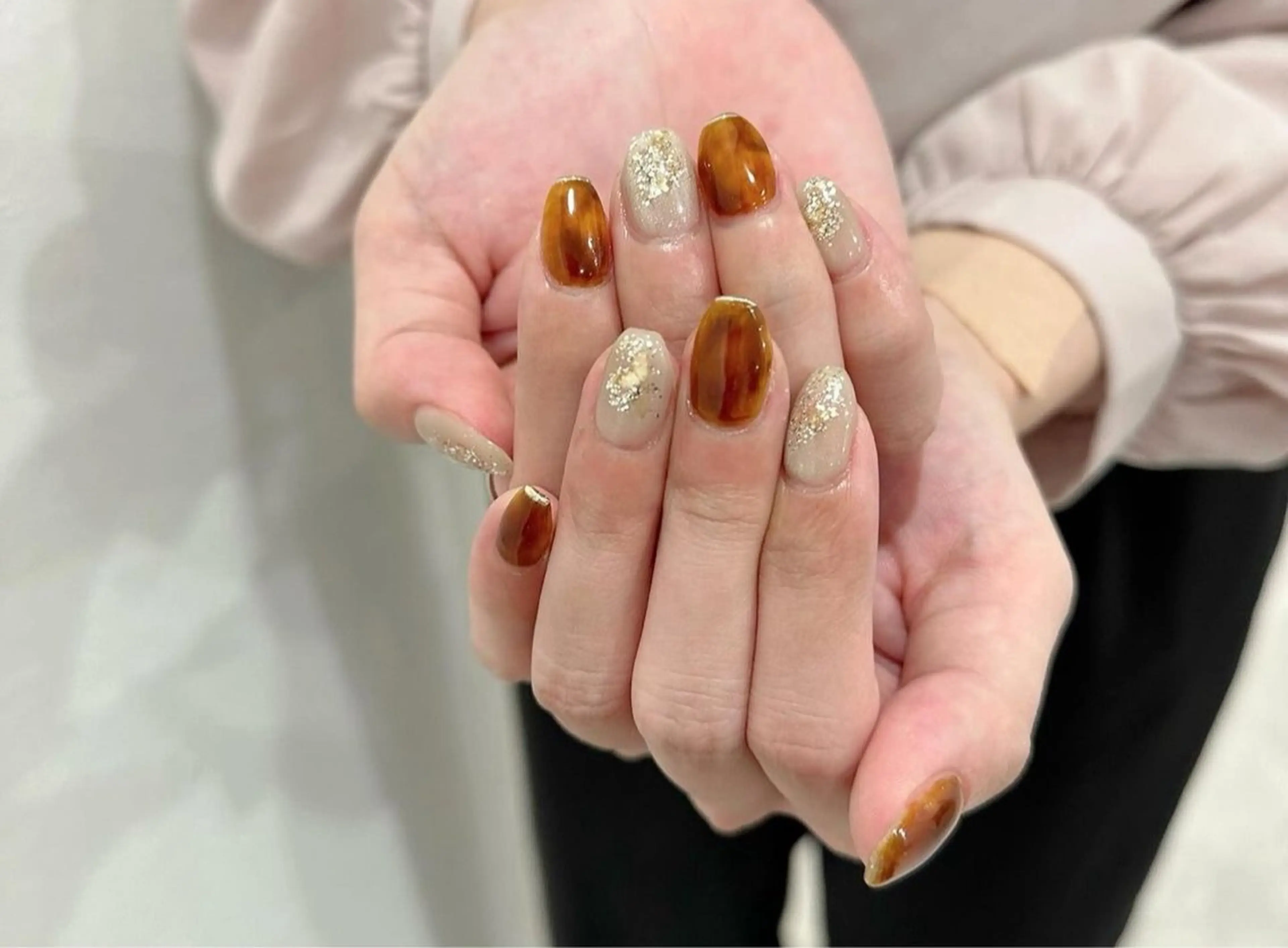 ネイル べっ甲ネイル 冬ネイル wellmoon Tanaのネイルデザイン