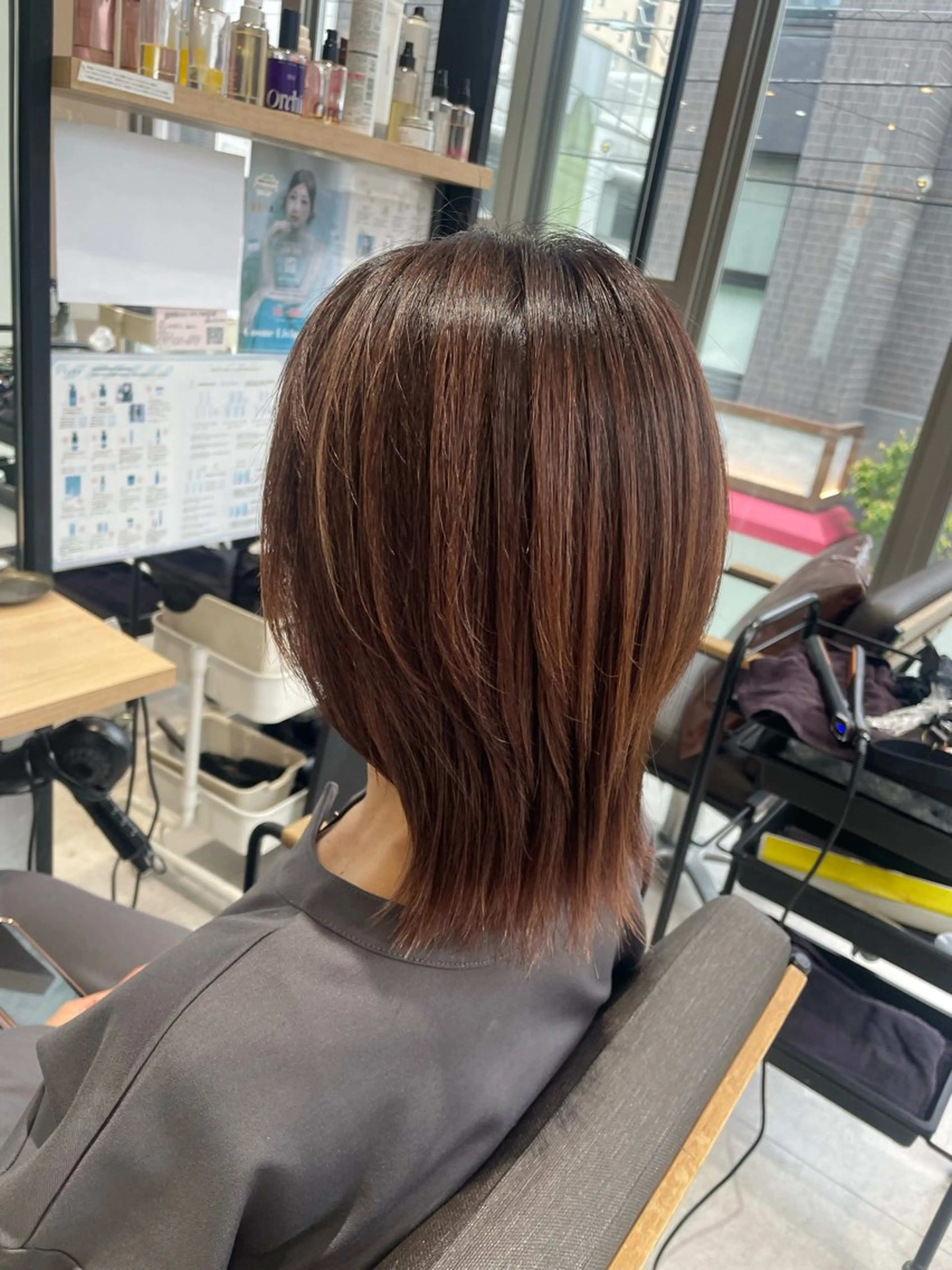 ミディアム ボブレイヤー ボブ レイヤーカット カット ヘアカラー トリートメント Hairate🌿 池田のヘアスタイル