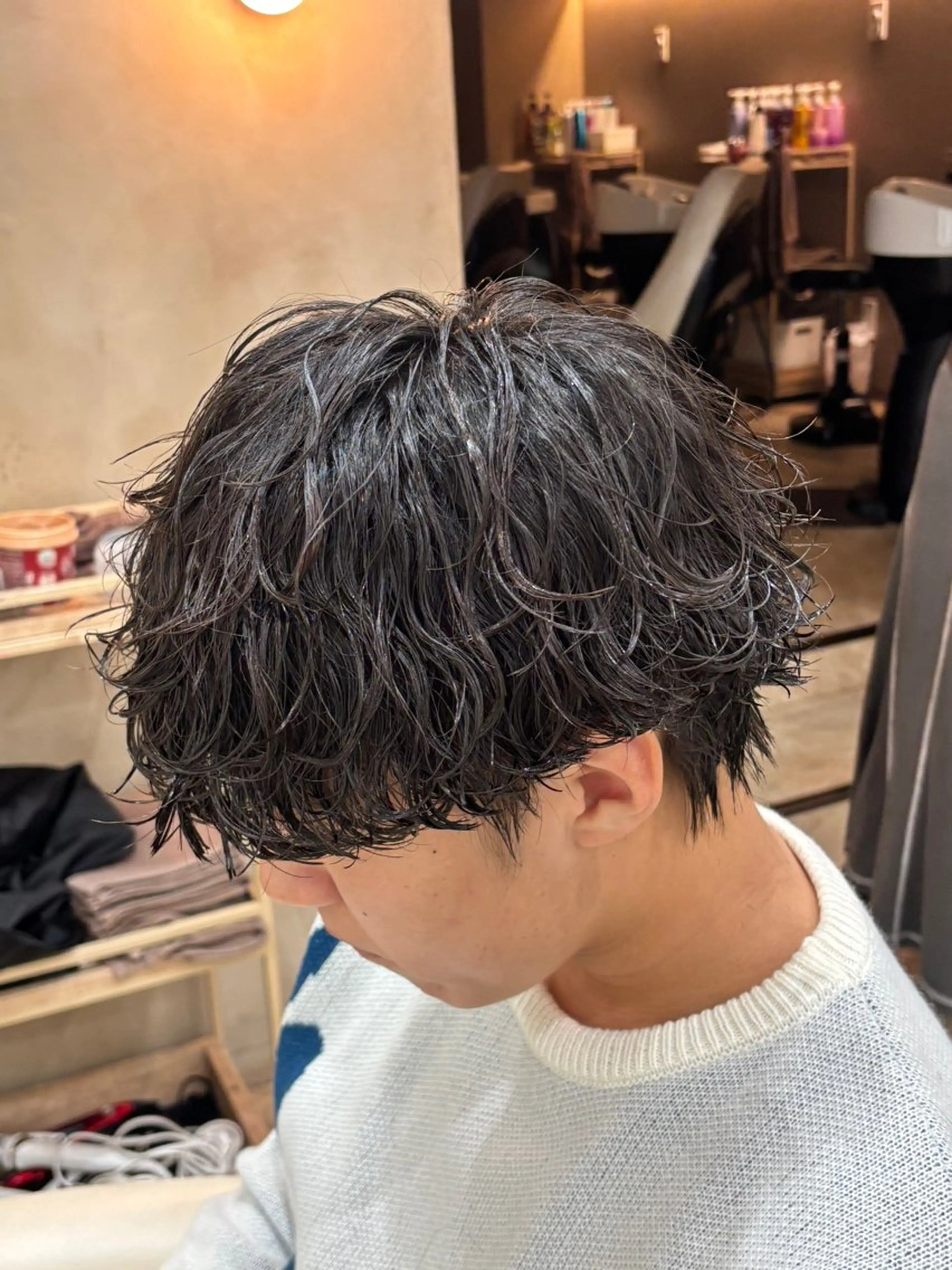 ショート パーマ メンズ メンズパーマ 波巻きパーマ カット パーマ トリートメント パーマ職人DAIKI ツイスパ/波巻きのヘアスタイル