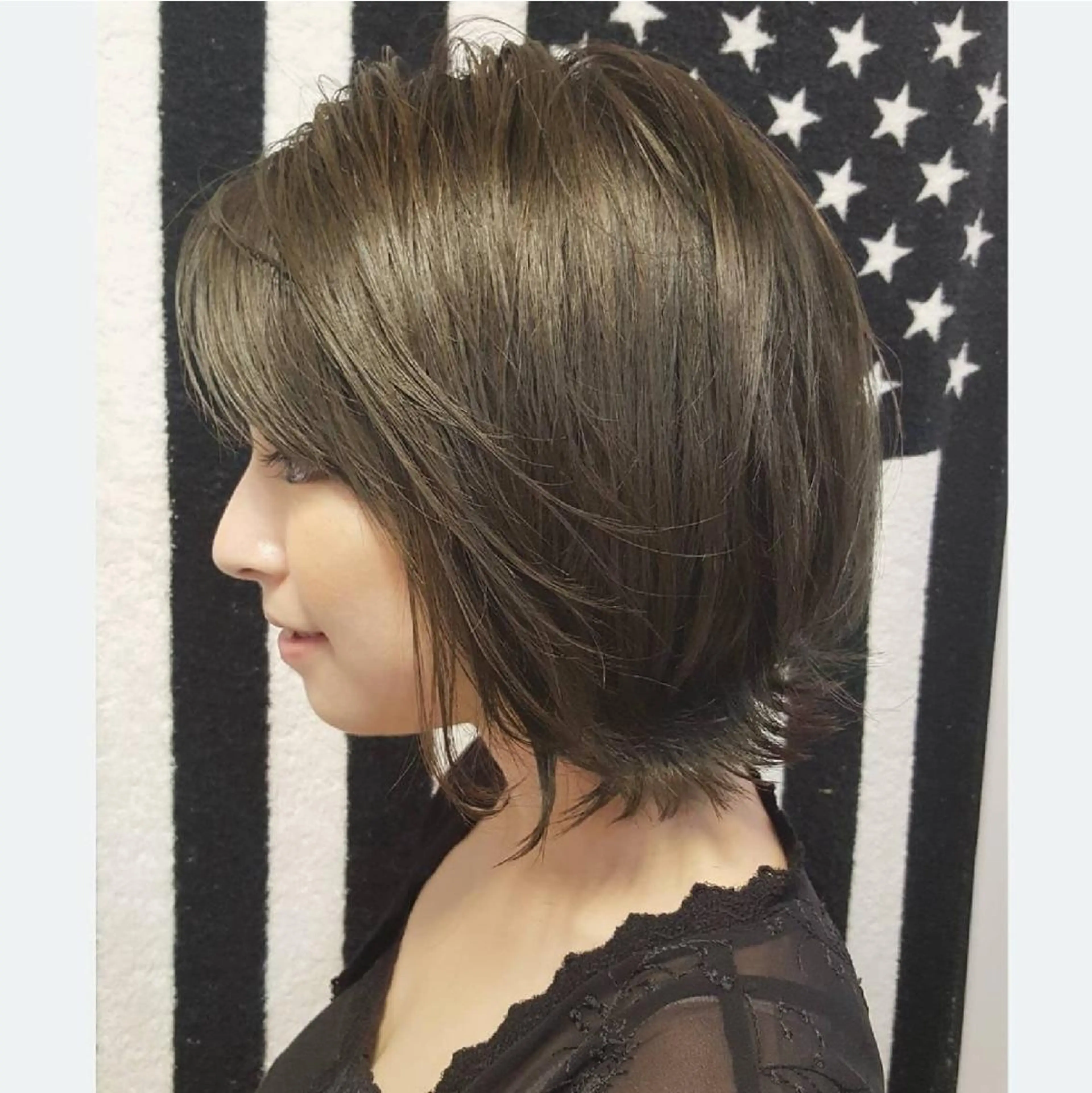 ショート カラー 切りっぱなしボブ ショートボブ ショートレイヤー ハンサムショート バレイヤージュ カット ヘアカラー トリートメント フリーランス所属・韓国ヘア レイヤー くびれヘアMATSUのヘアスタイル