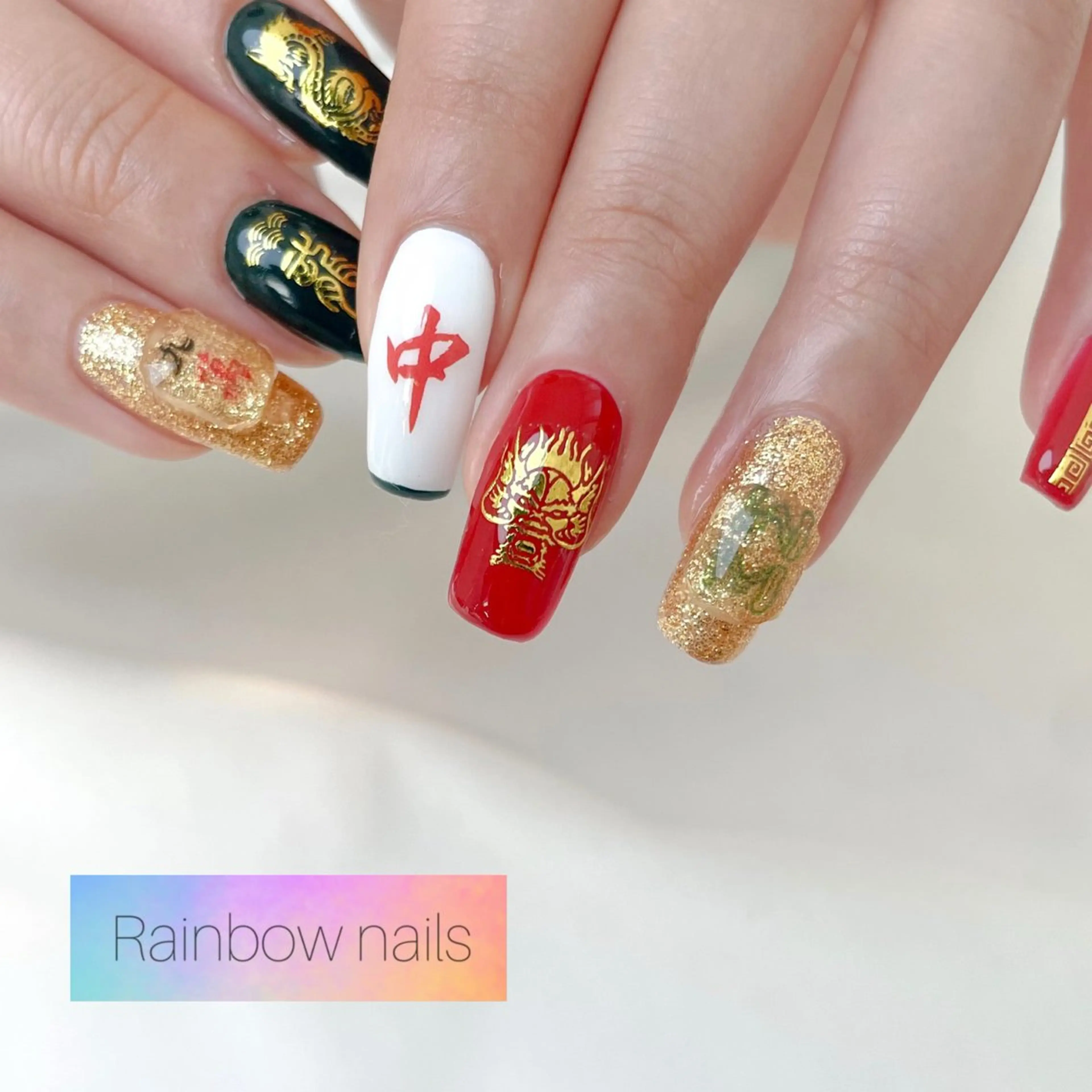 ネイル Rainbow nailsくろちゃんのネイルデザイン