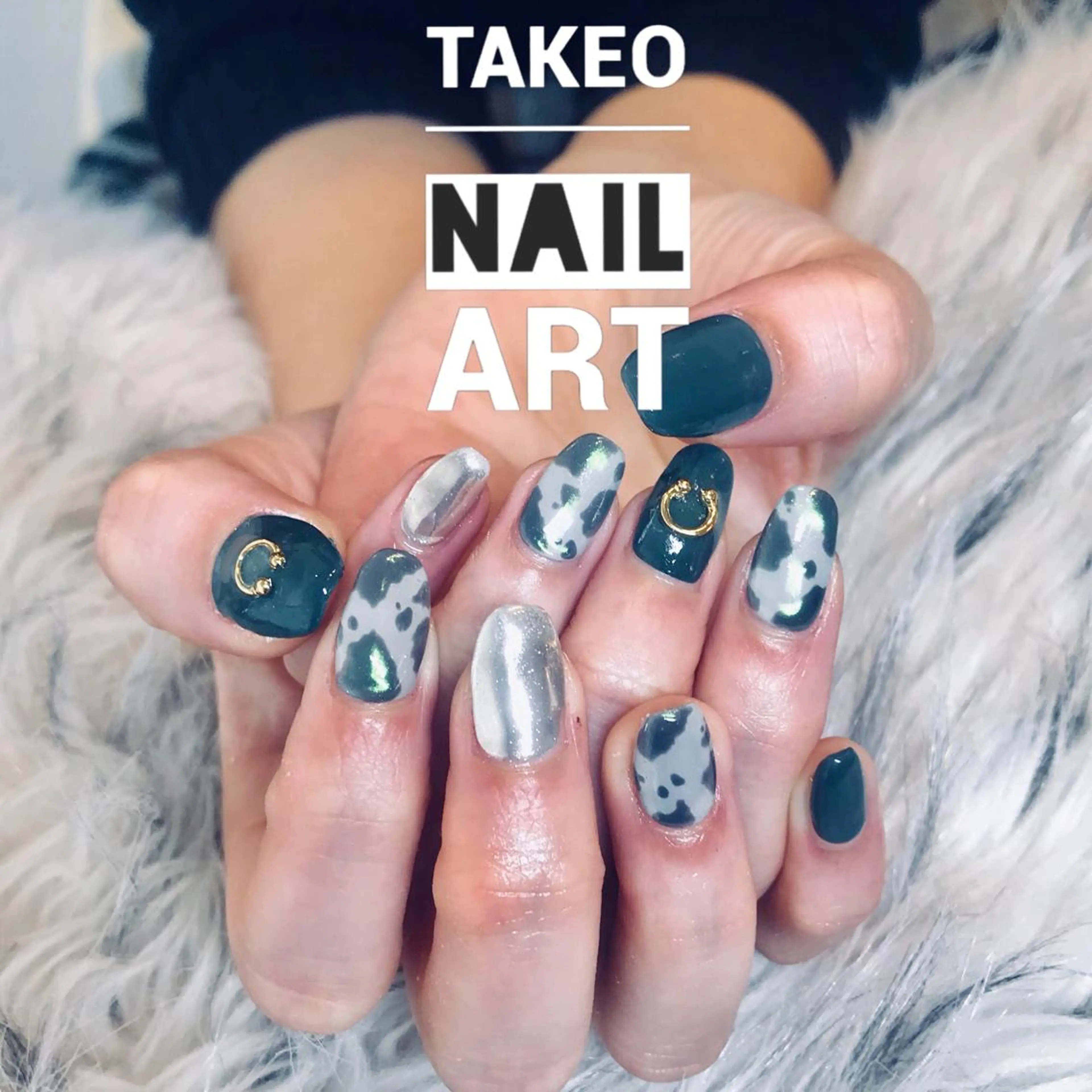 ミディアム ネイル オーロラネイル nail&eye Aoのマツエク・マツパデザイン