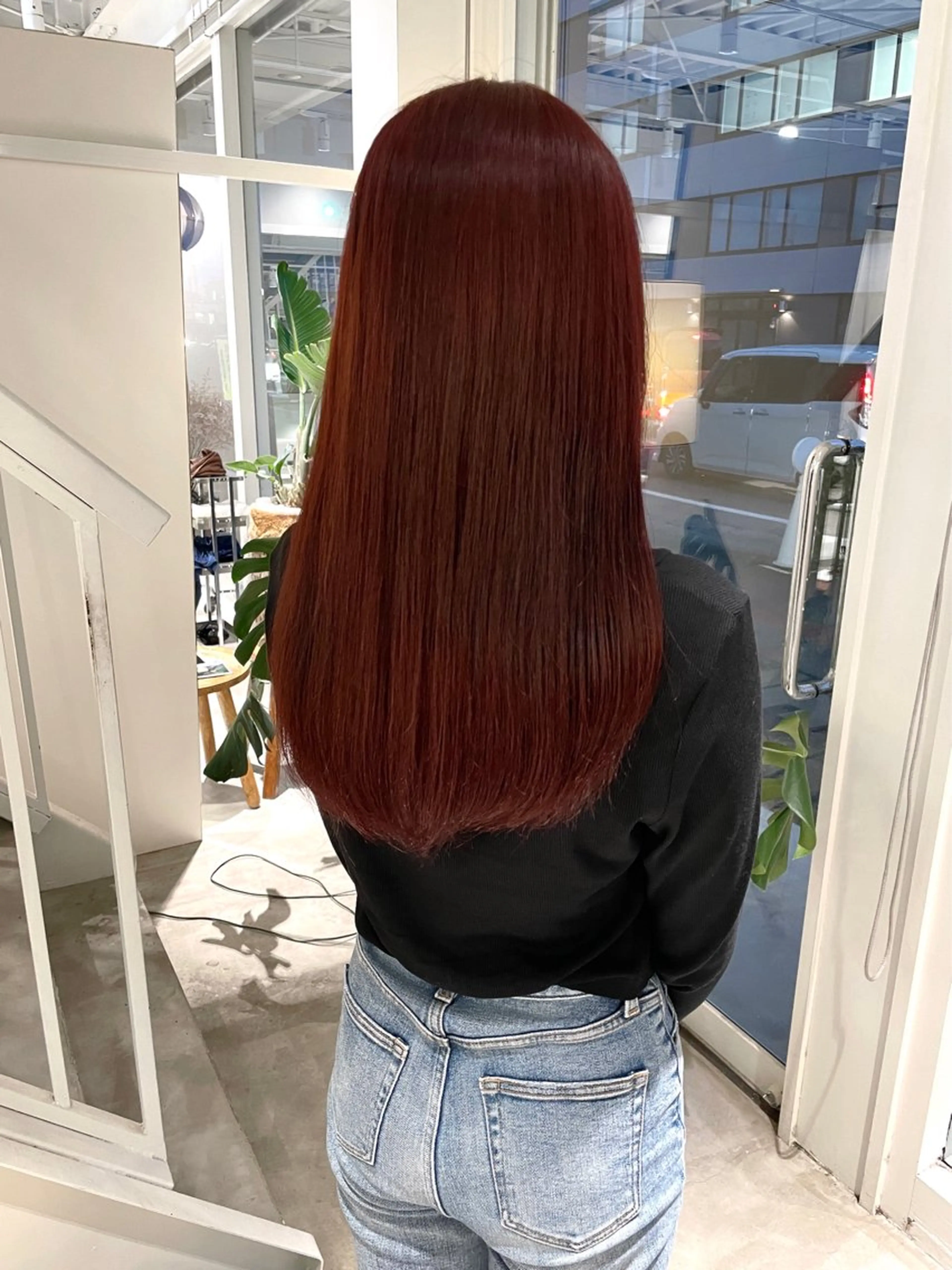 ロング カラー ヘアカラー 林 千聖のヘアスタイル