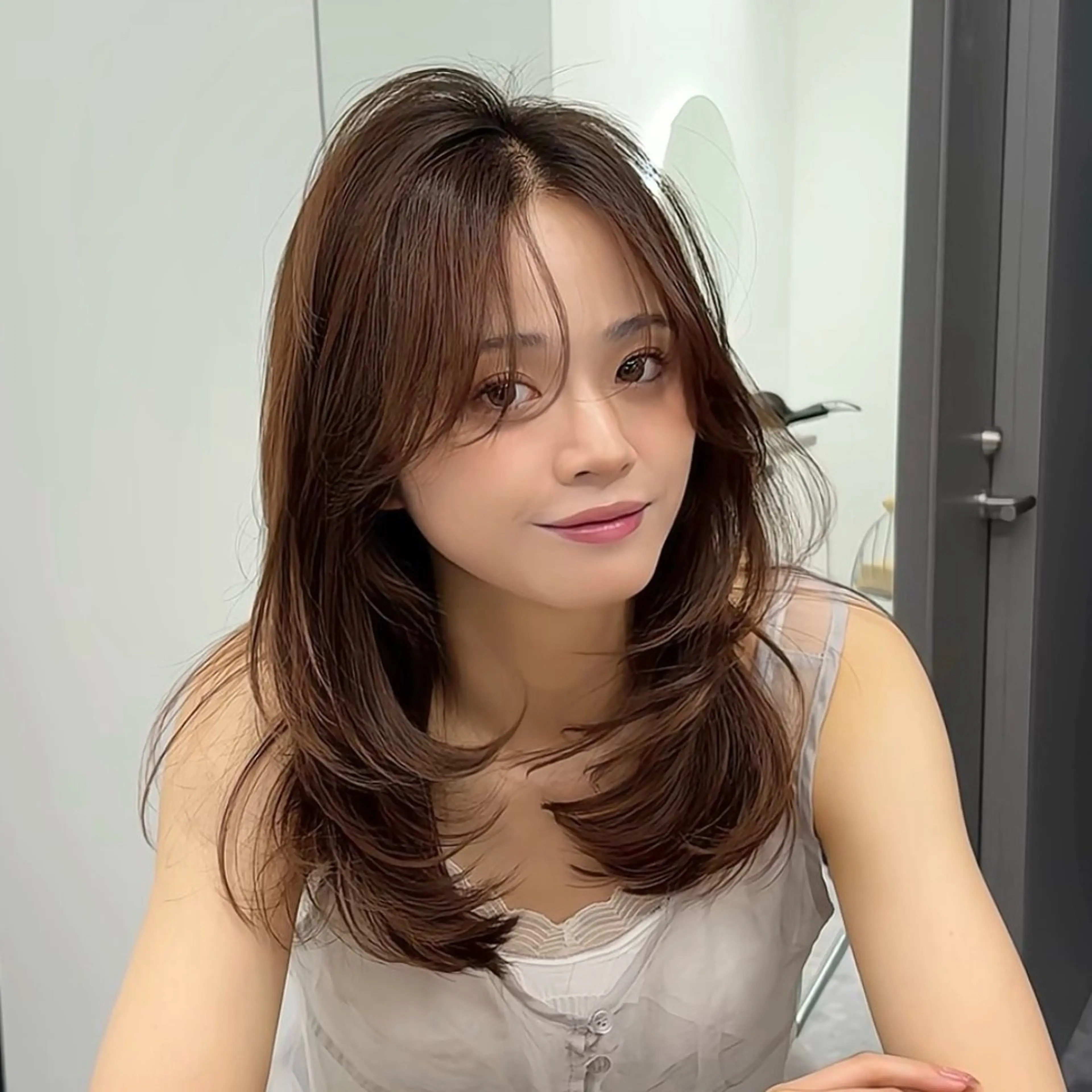 セミロング カット ヘアカラー トリートメント 韓国ヘア🤍🇰🇷 ‪🫶🏻吉満のヘアスタイル