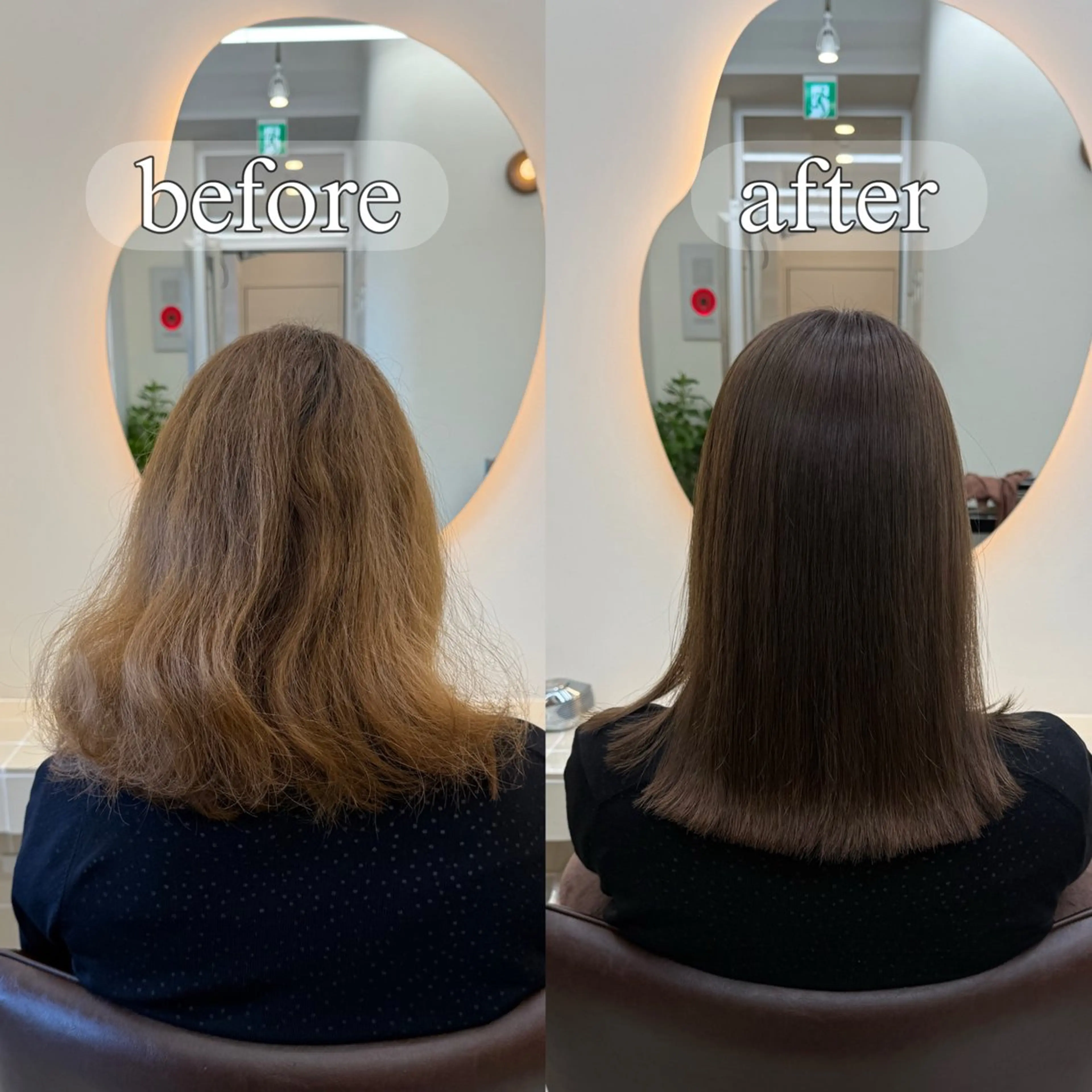 ミディアム カラー パーマ ブリーチ グレージュ ストレートパーマ ヘアカラー トリートメント ヘッドスパ ✨髪質改善矯正× ブリーチ✨YU-KIのヘアスタイル