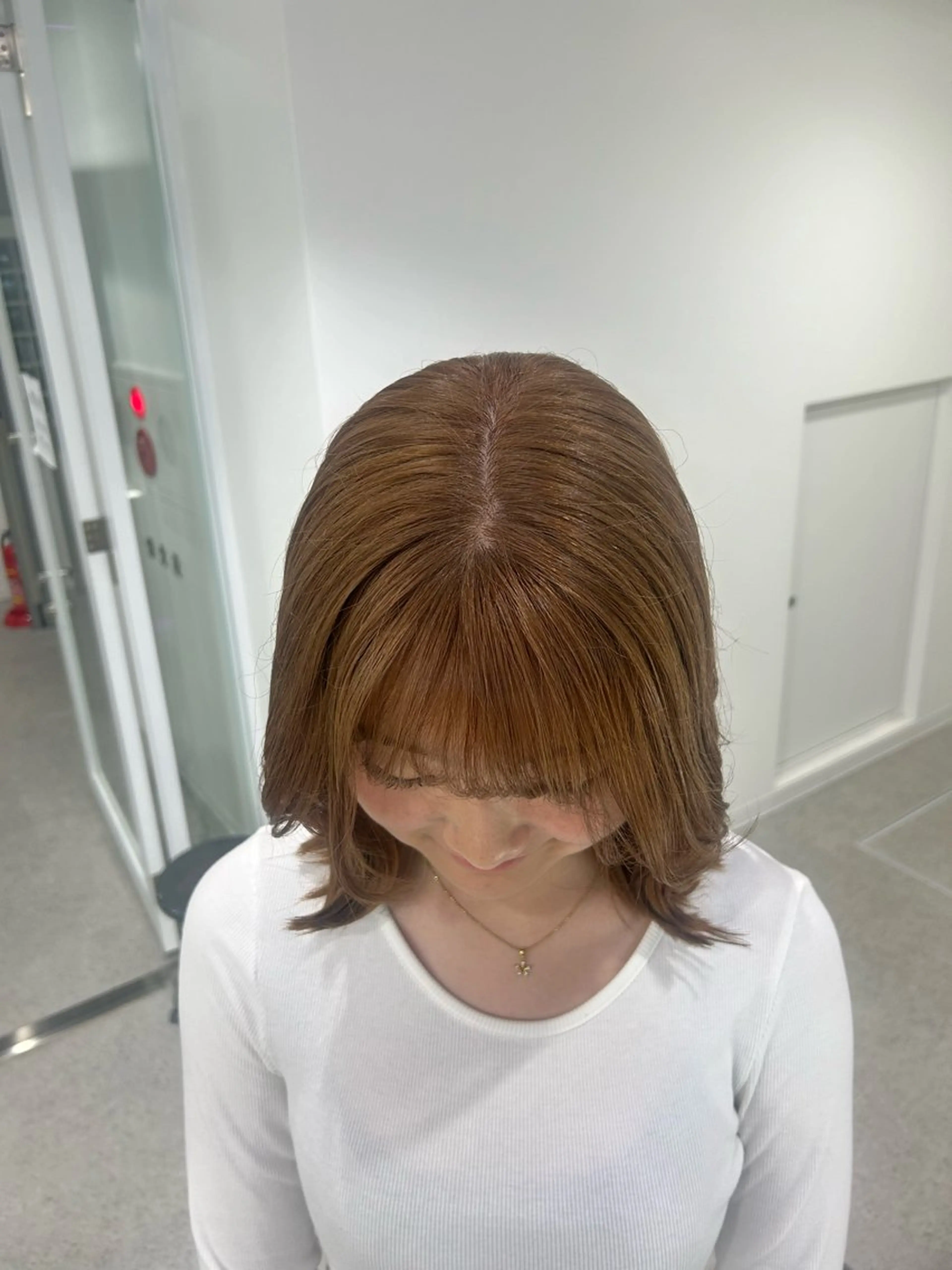 セミロング カラー 愛結 暖色カラー🎀🩰のヘアスタイル