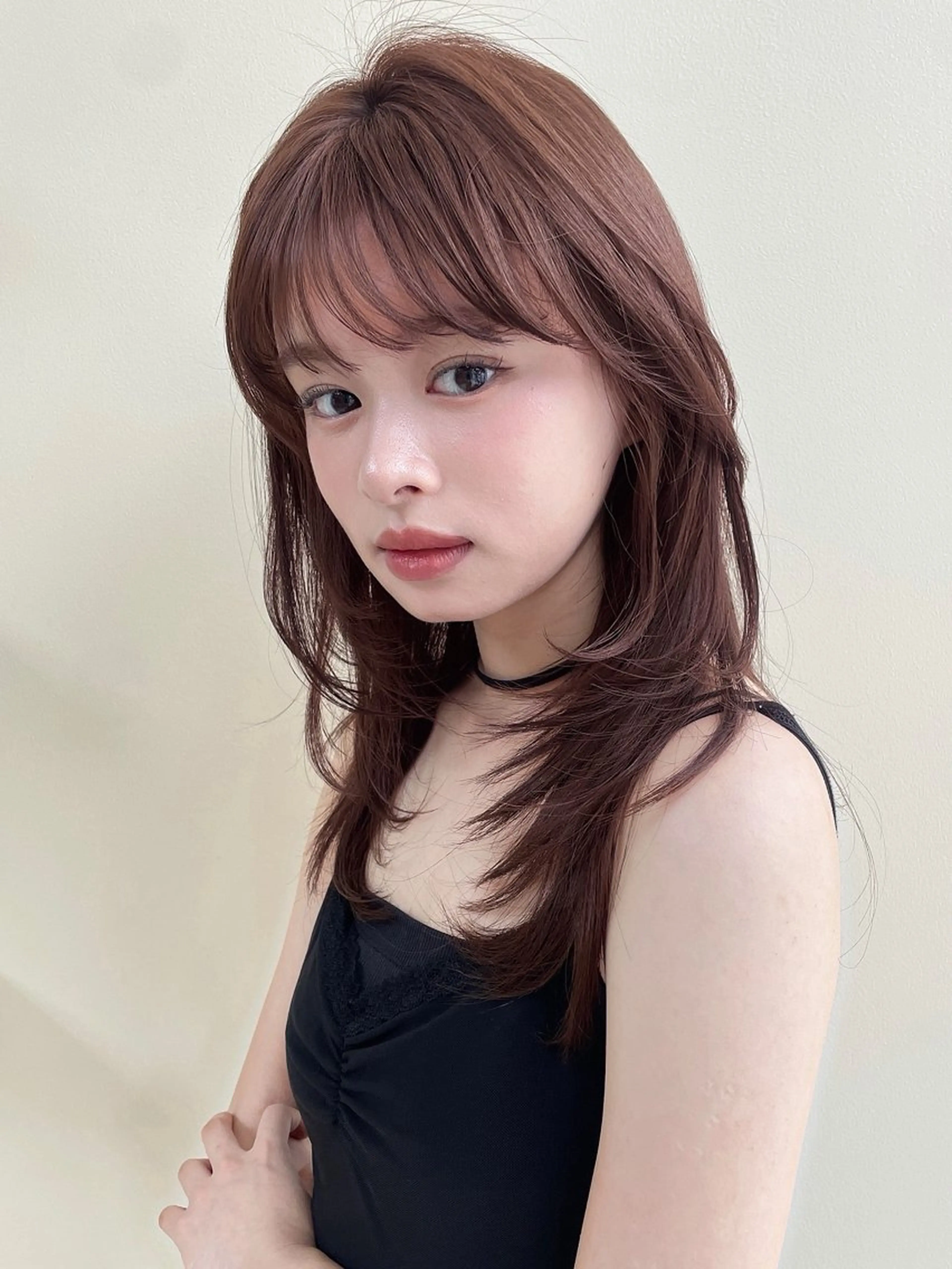 ロング カラー ブラウンカラー ピンクカラー ピンクブラウン レイヤーカット 表参道/レイヤー/暖 色/Ｗカラー/小春のヘアスタイル