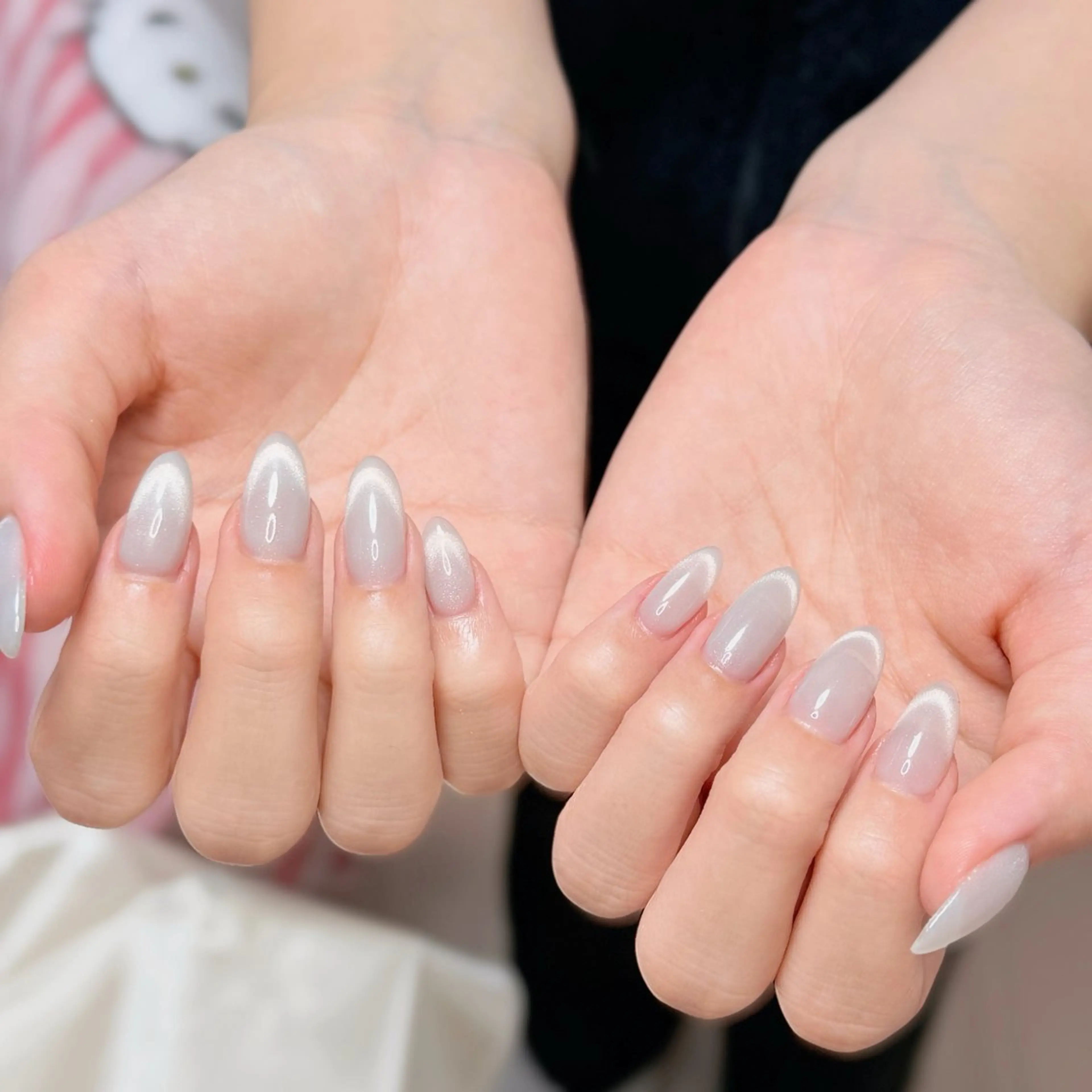 ネイル アートネイル オーロラネイル チークネイル フレンチネイル ガラスフレンチ ハンドネイル 🎀🎀YooLi Nail Salonのネイルデザイン