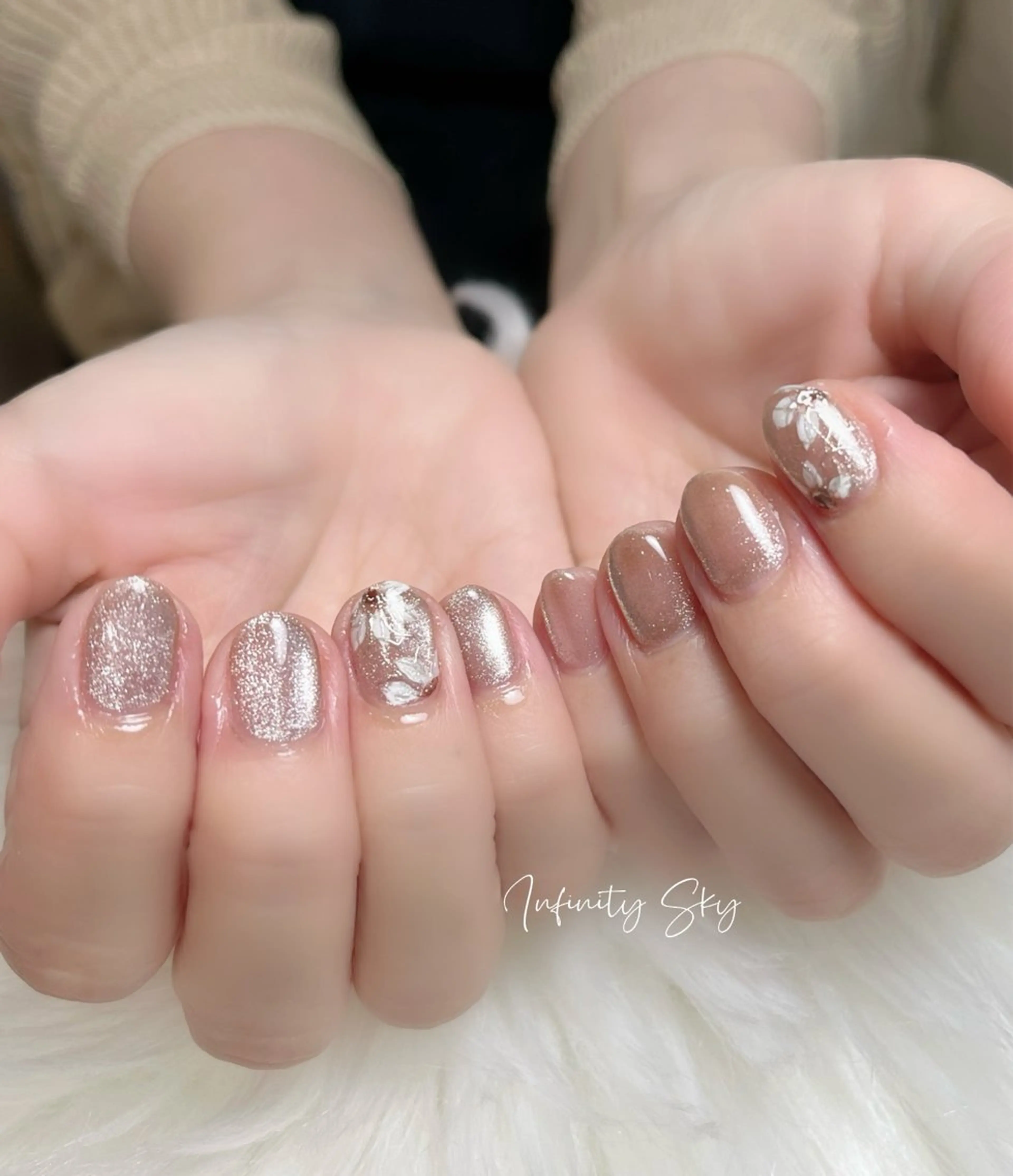 ネイル アートネイル フラワーネイル マグネットネイル infinity skyのネイルデザイン