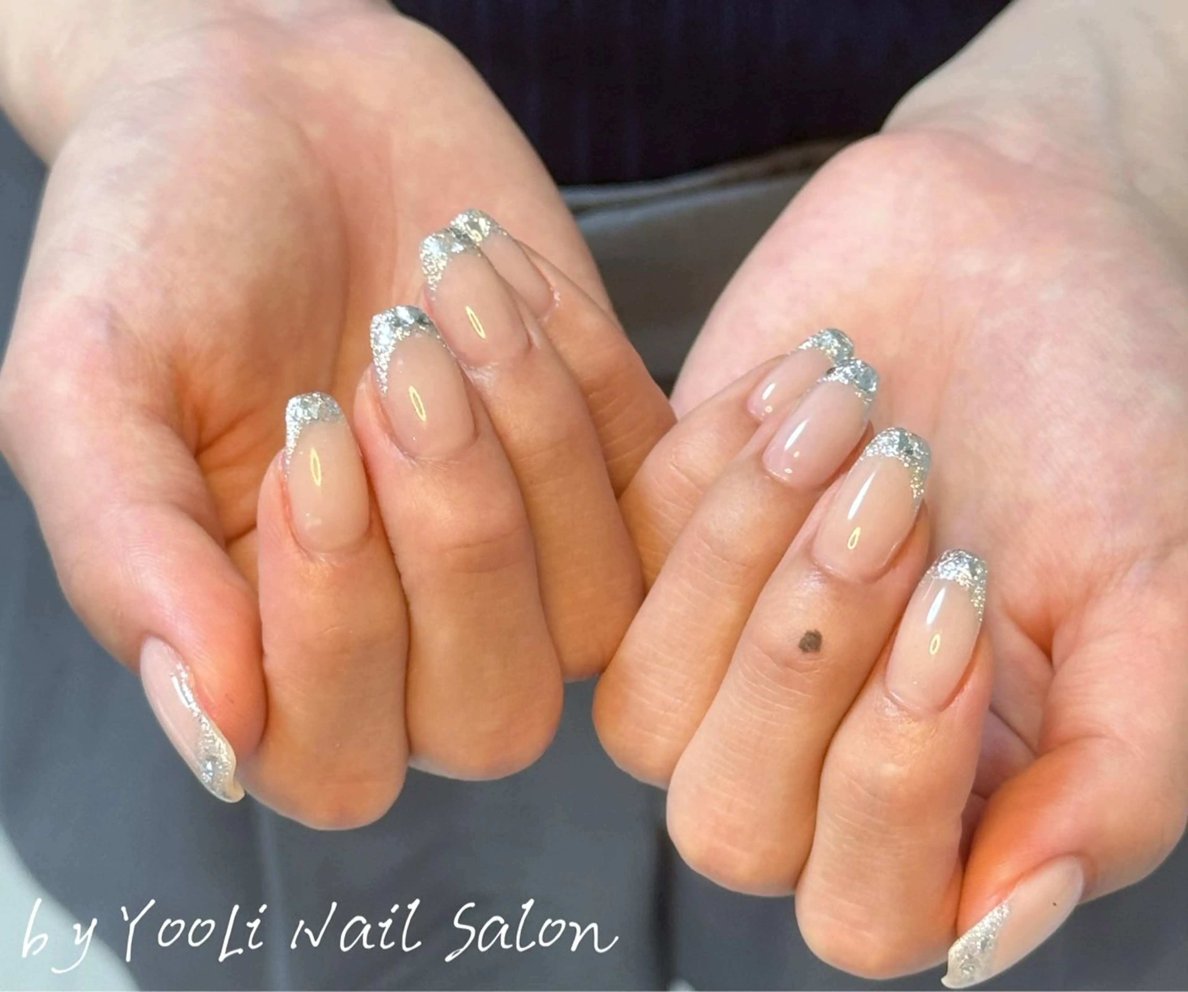 ネイル アートネイル オーロラネイル チークネイル フレンチネイル ガラスフレンチ ハンドネイル 🎀🎀YooLi Nail Salonのネイルデザイン