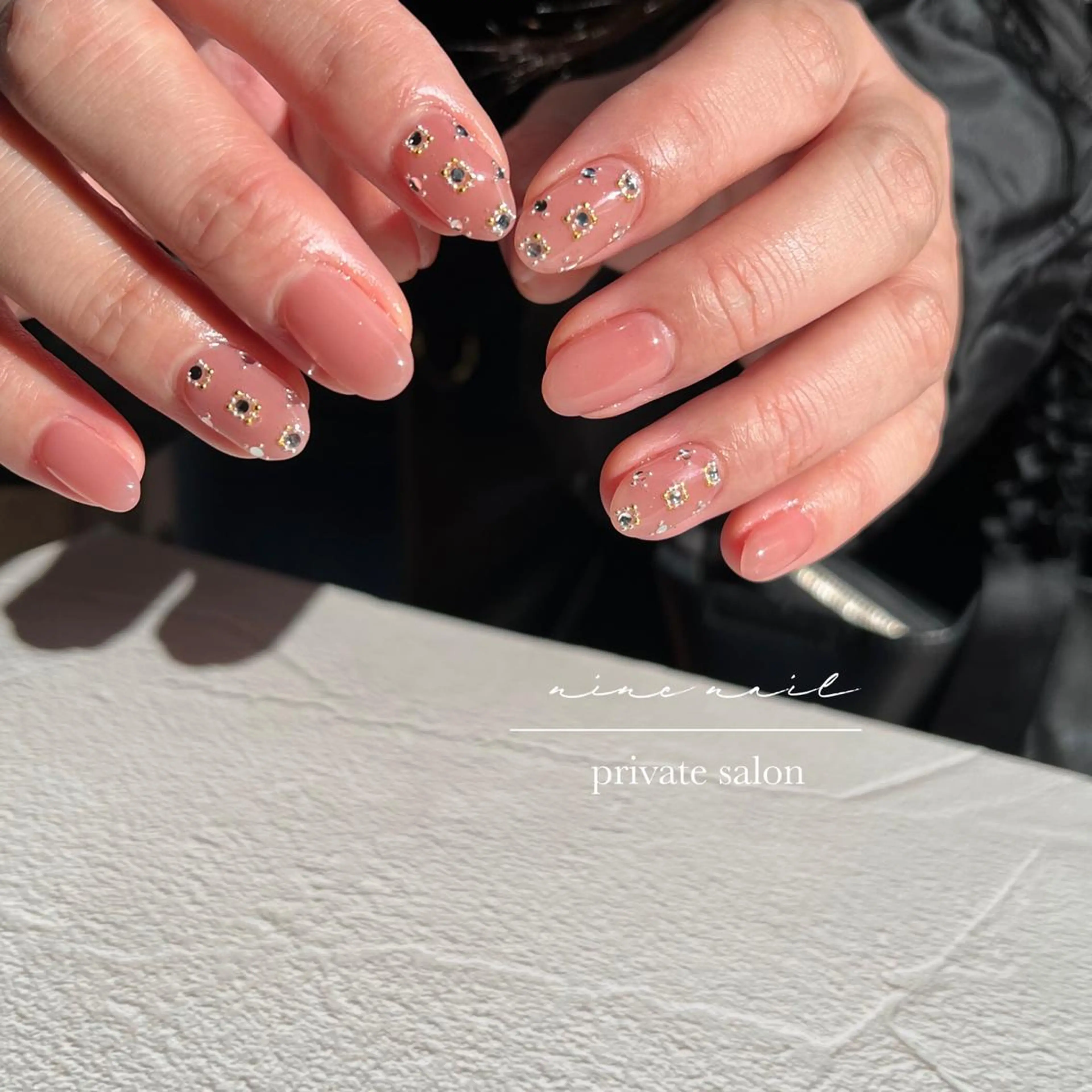 ネイル フレンチネイル ガーリー 韓国ネイル ワンホンネイル nine nailのネイルデザイン