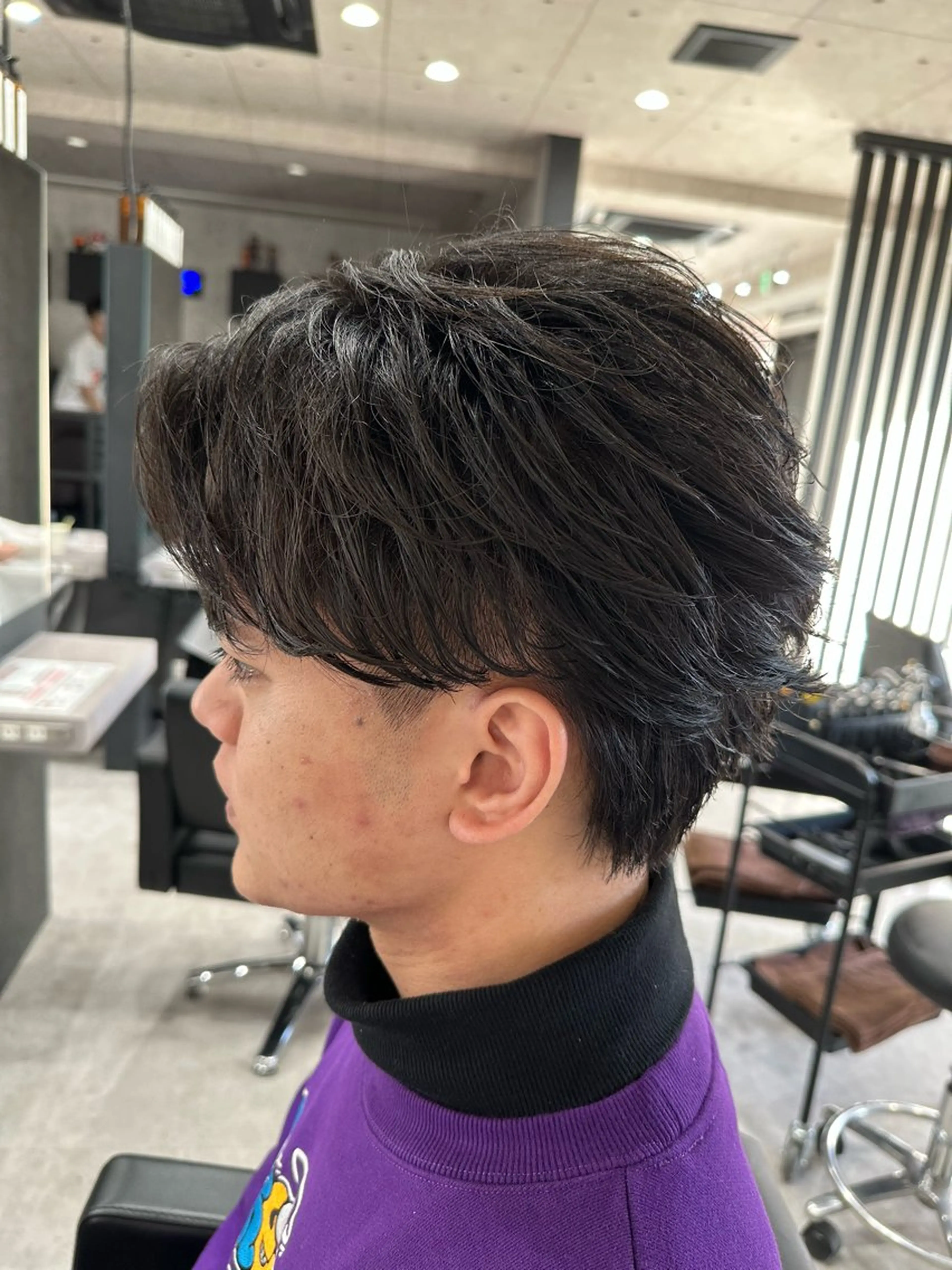 ショート パーマ メンズ フェザーパーマ メンズパーマ カット パーマ 「パーマ指名No1 🥇」小日向悠のヘアスタイル