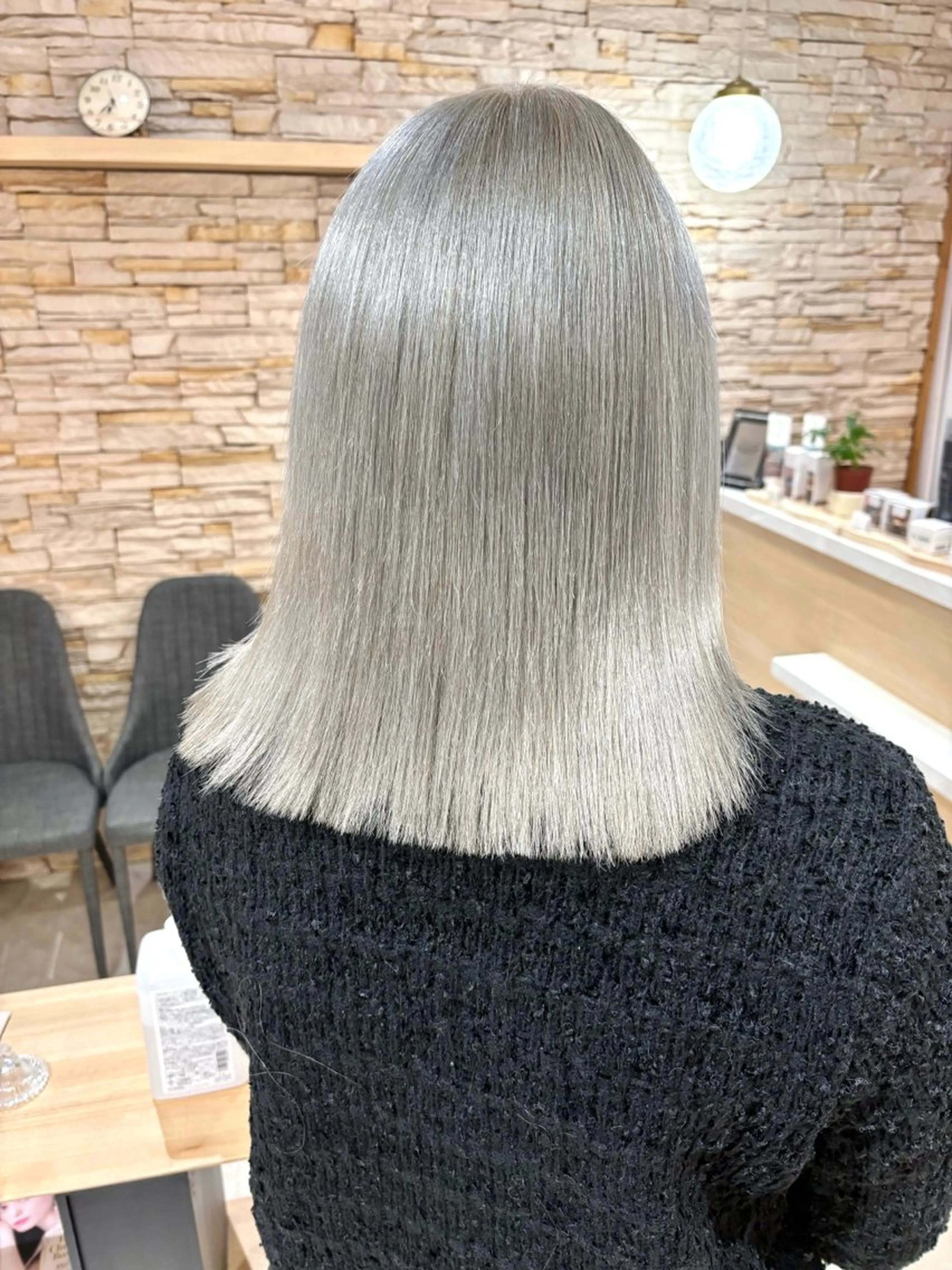 ミディアム ヘアカラー ブリーチ／ 髪質改善／ＲＹＯのヘアスタイル