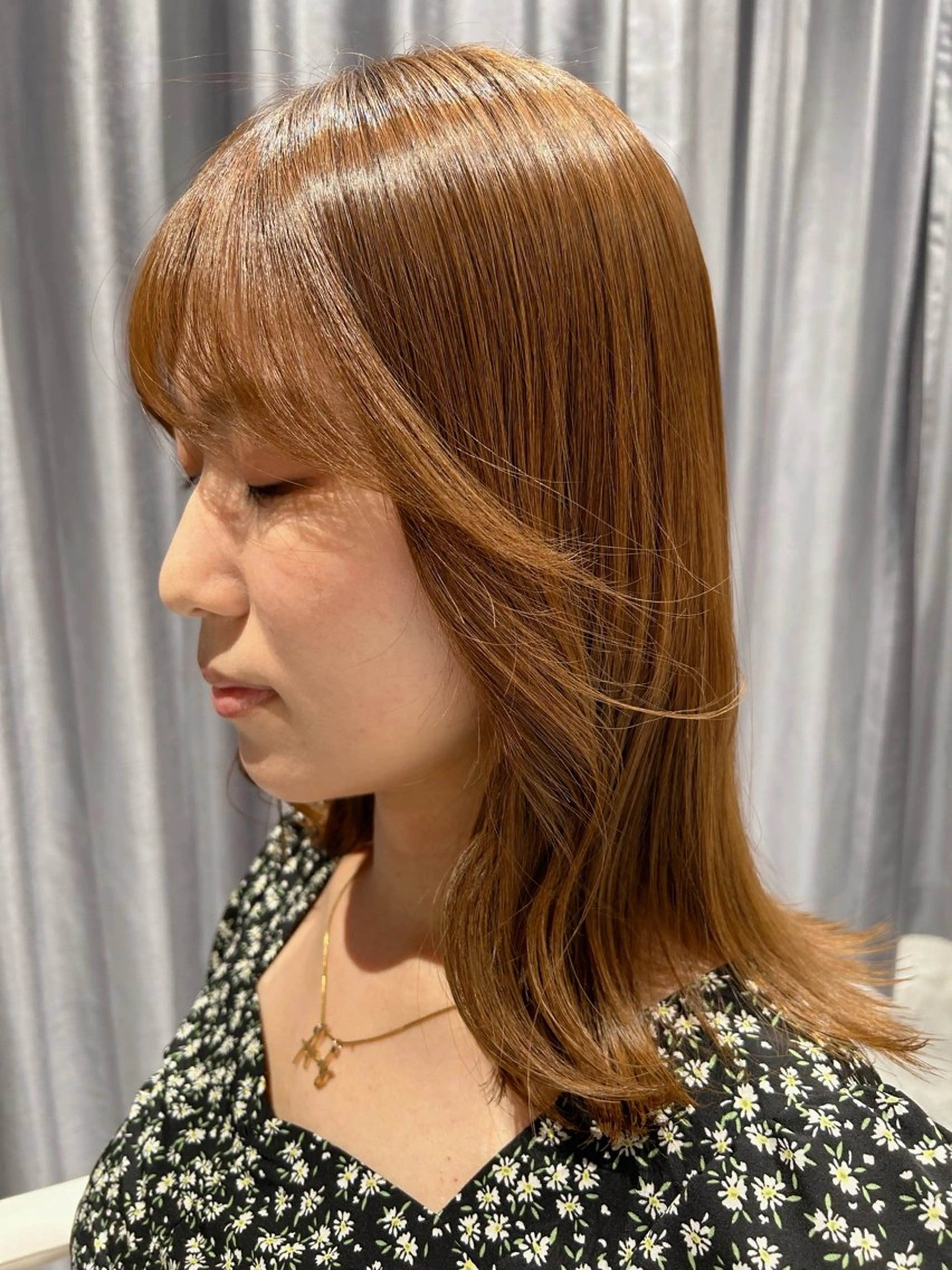 ミディアム パーマ/イルミナ カラー 三浦菜々子のヘアスタイル