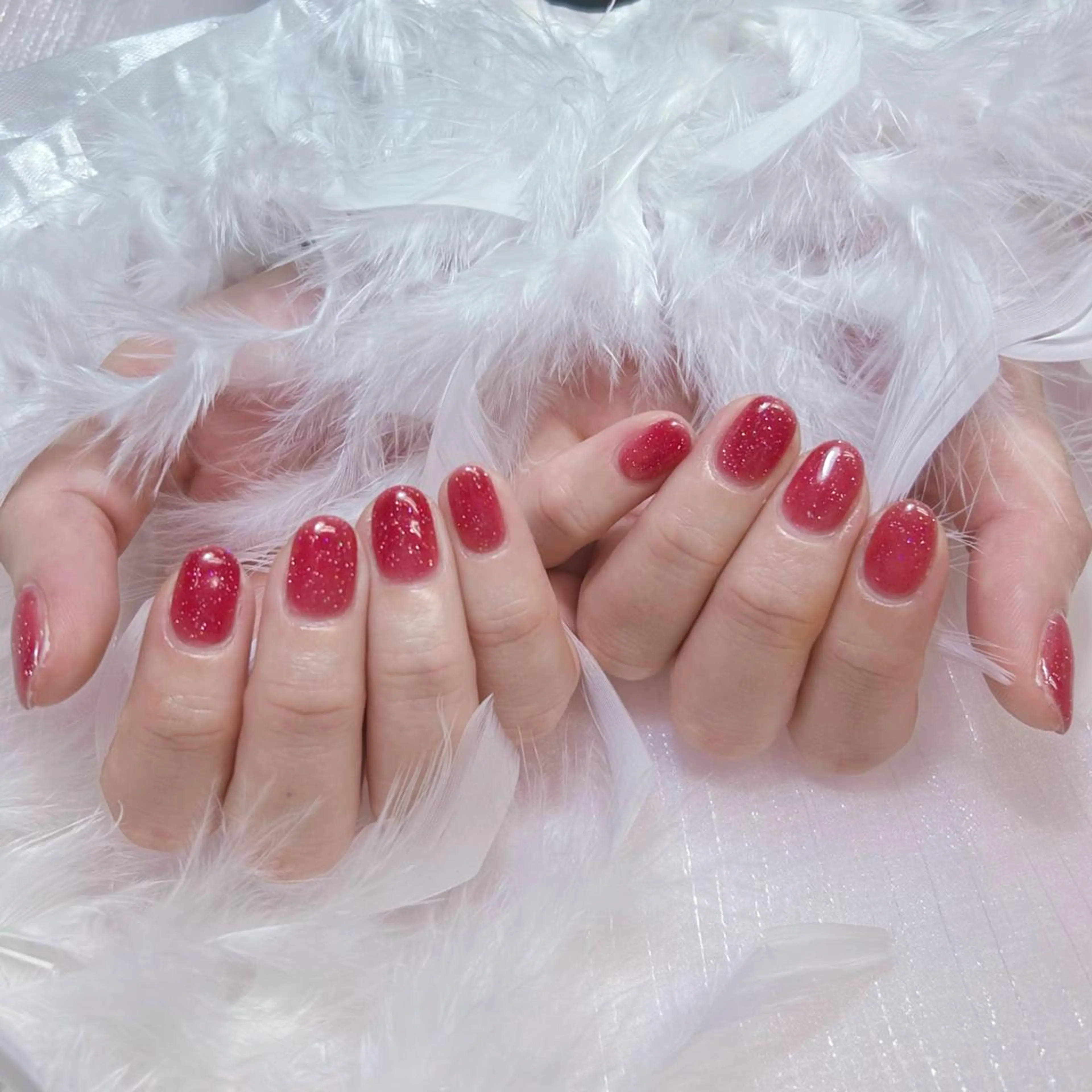 ネイル アートネイル オーロラネイル ガーリー キラキラネイル 韓国ネイル ハンドネイル DIANMOND NAIL🌸のネイルデザイン