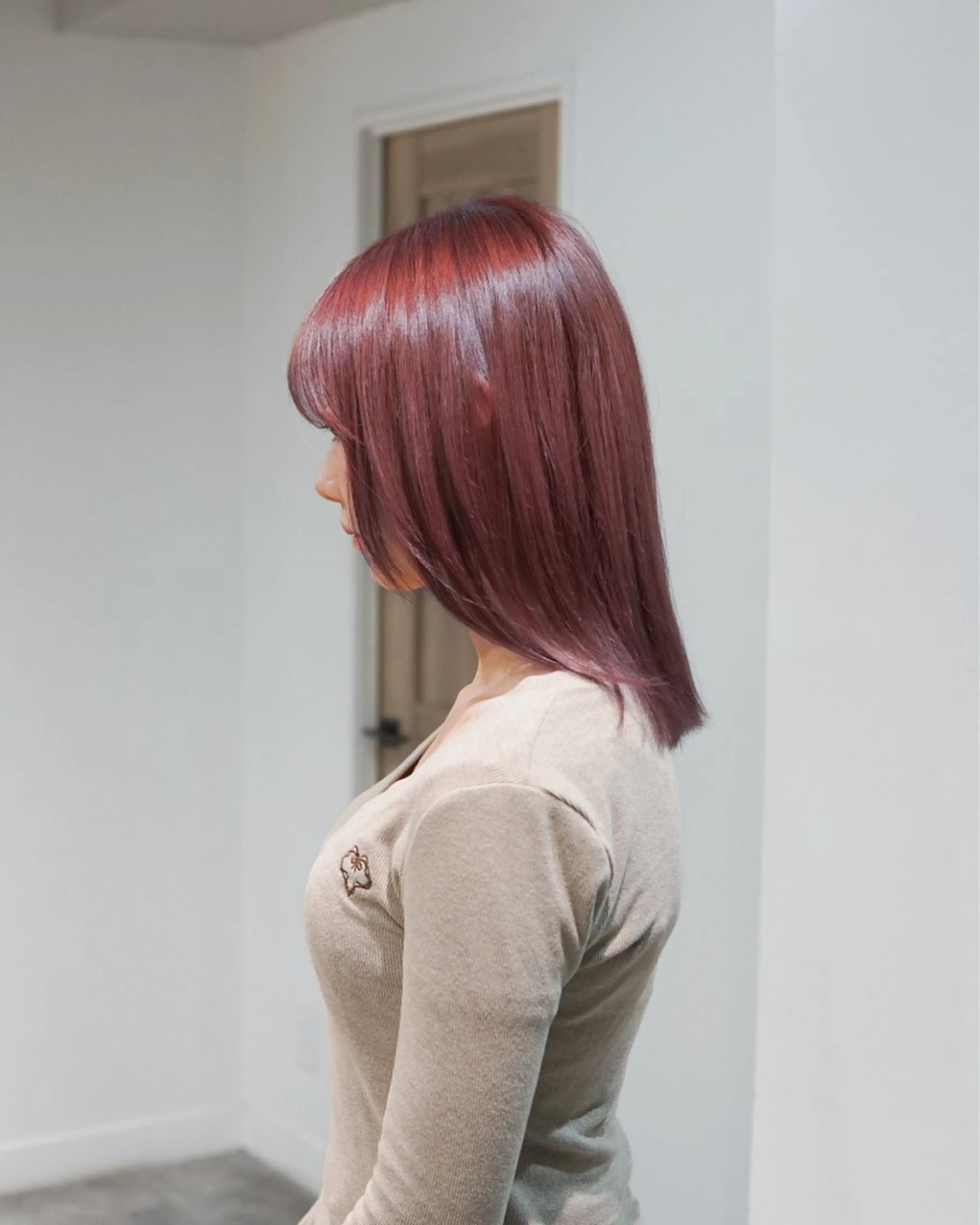 ミディアム カラー ラベンダーカラー ピンクカラー ピンクラベンダー トリートメント ヘアカラー トリートメント ⚜️髪質改善/艶髪 カラー⚜️/ goのヘアスタイル