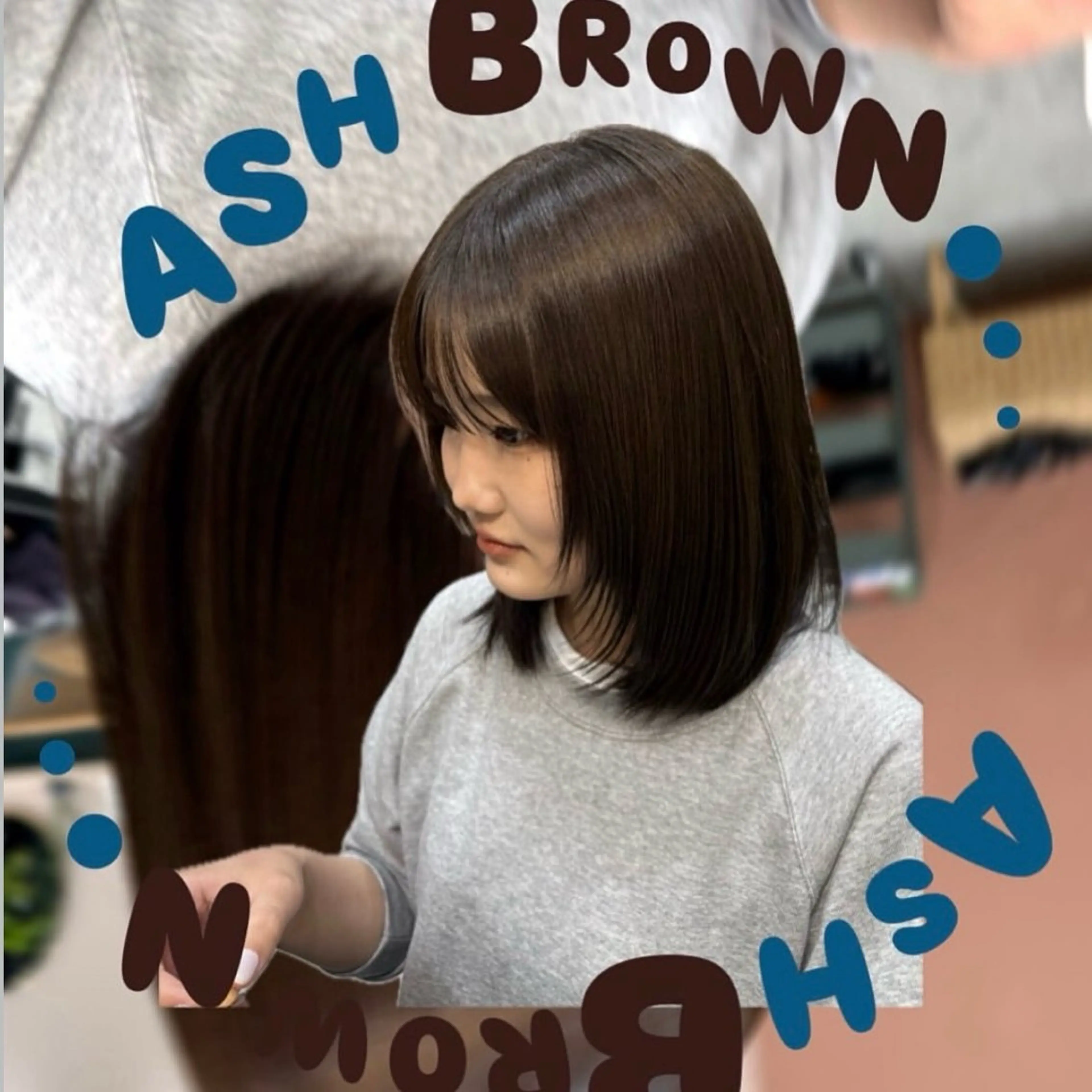 セミロング ヘアカラー igggy所属・松岡 茉和のヘアスタイル