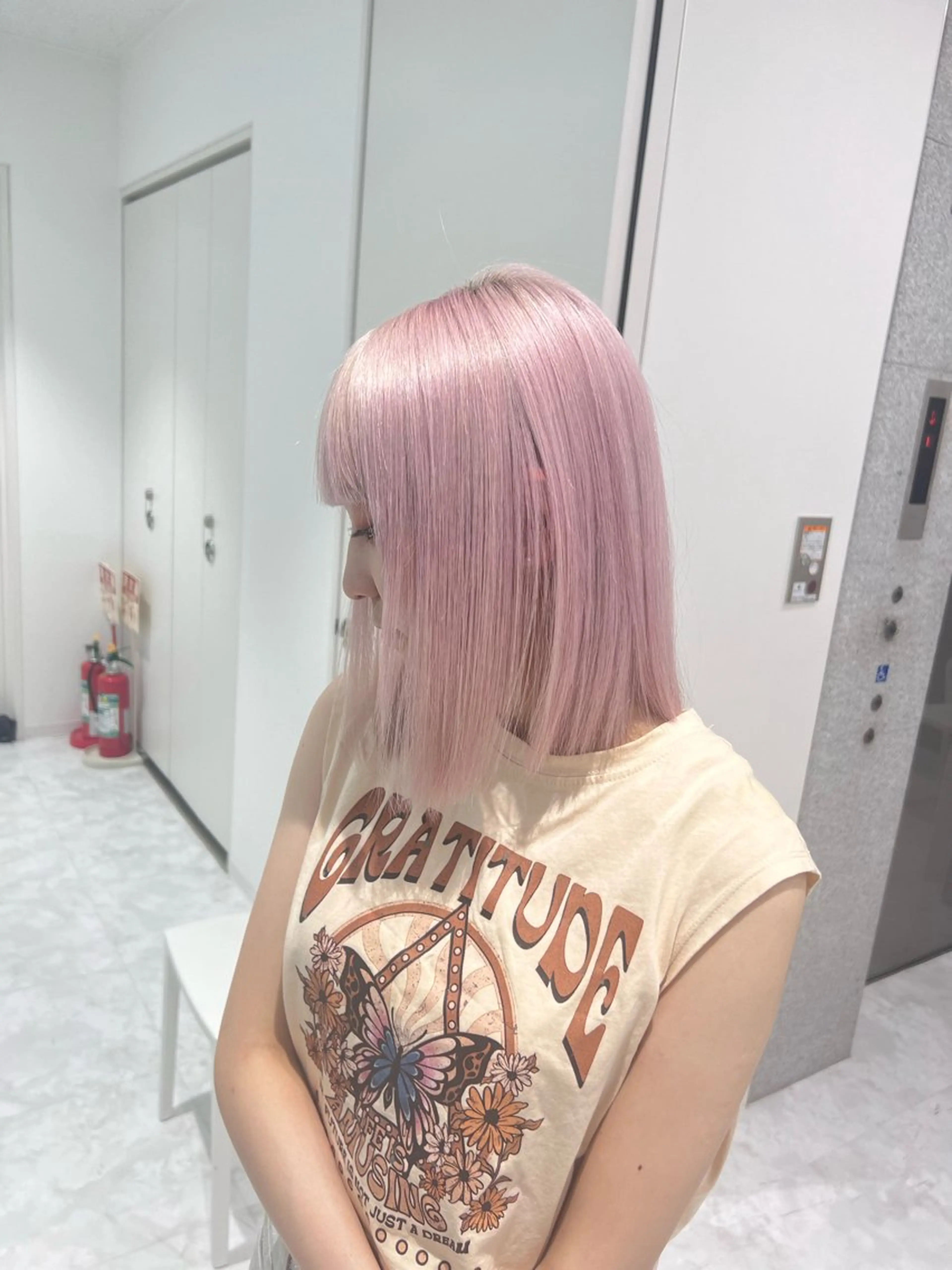 セミロング カラー ヘアアレンジ ヘアカラー レイヤー/艶ベージュ /🎀Saki🎀のヘアスタイル