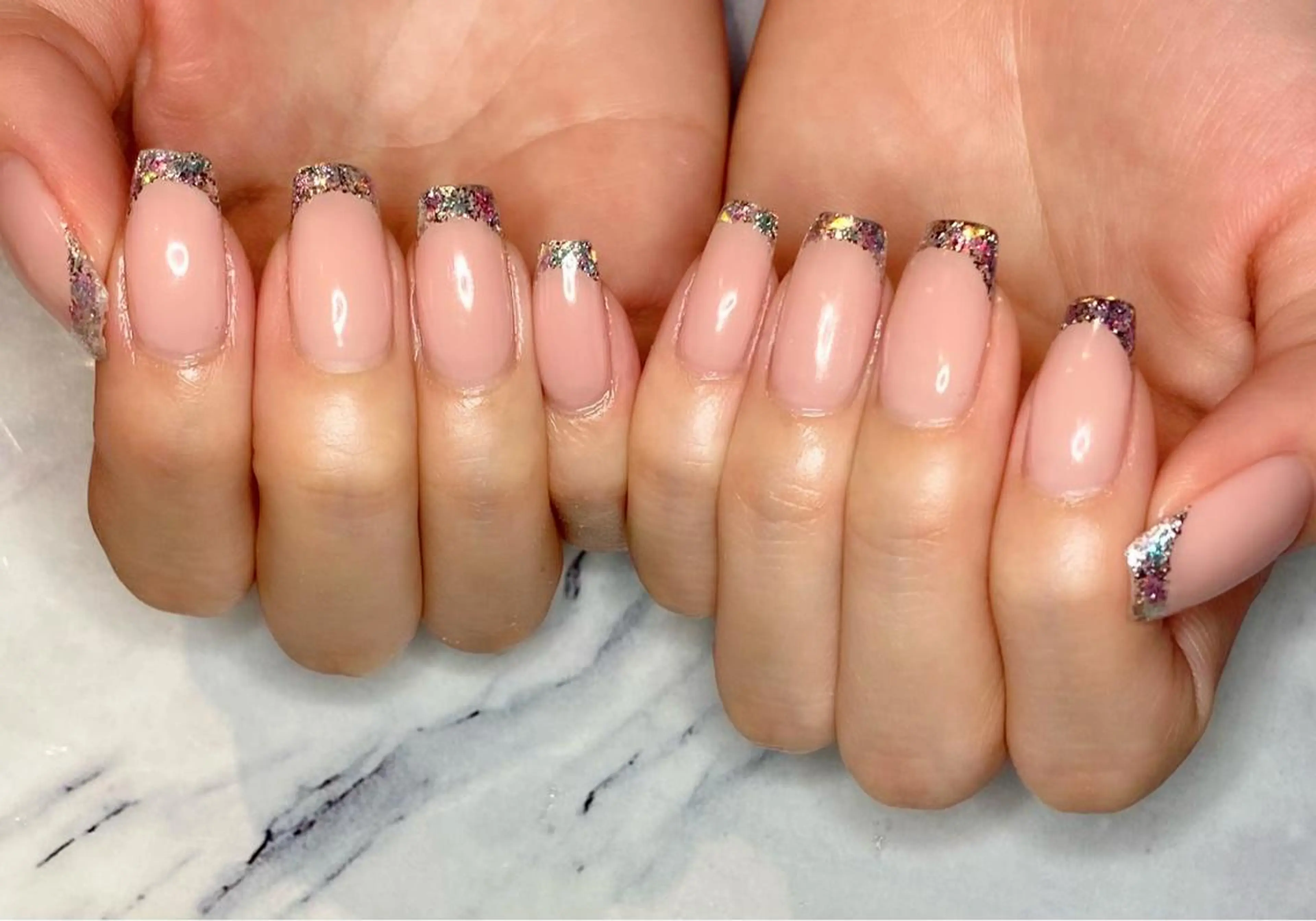 ネイル フレンチネイル ガラスフレンチ ハンドネイル Lino+ ネイル&よもぎ蒸しのネイルデザイン