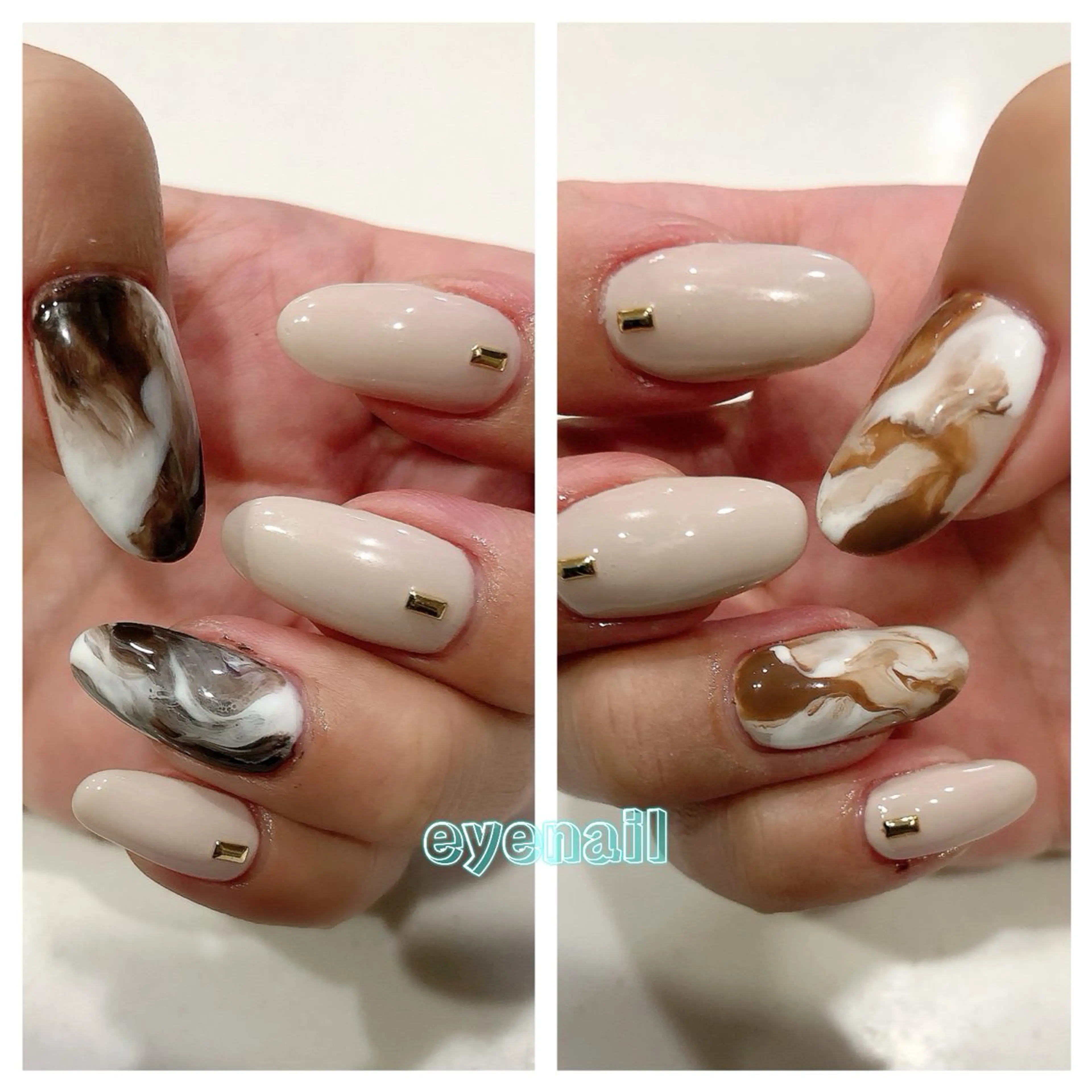 ネイル アートネイル ジェルネイル ワンカラーネイル ストーンネイル ハンドネイル Eye nailのネイルデザイン