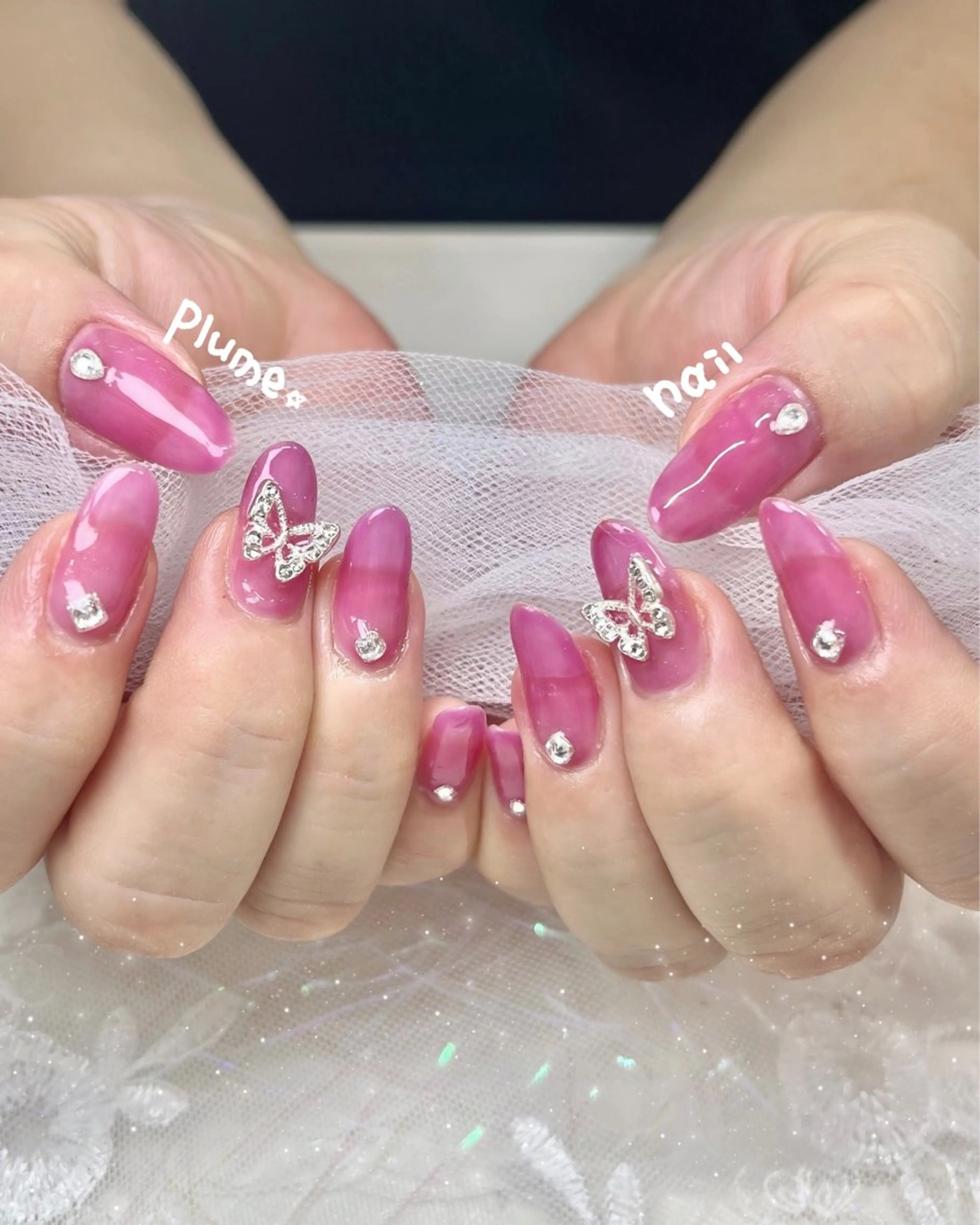 ネイル アートネイル ボルドー 持ち込み パープル plume nail ☆韓国ネイルのネイルデザイン