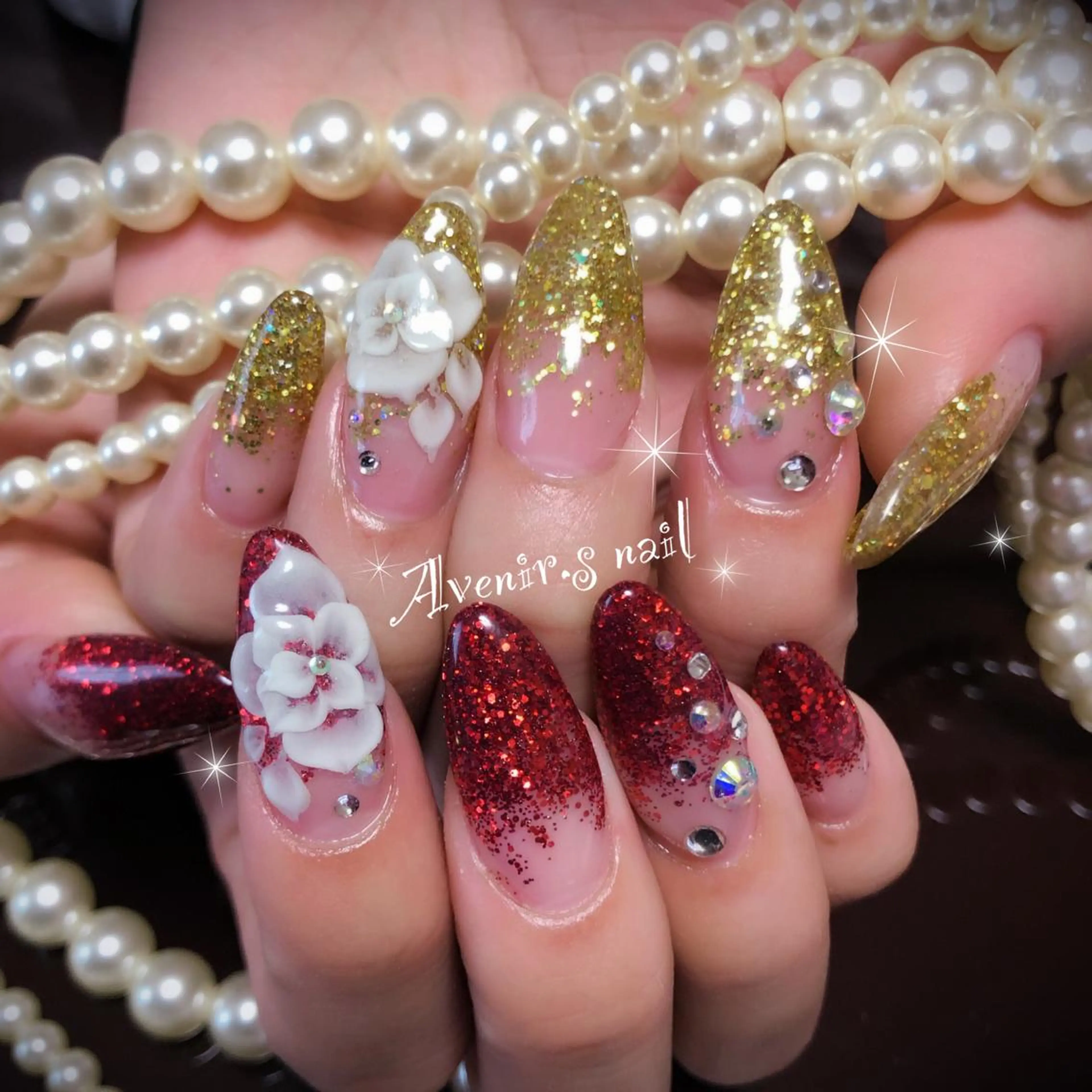 ネイル アートネイル フラワーネイル Home Salon Avenir.のネイルデザイン