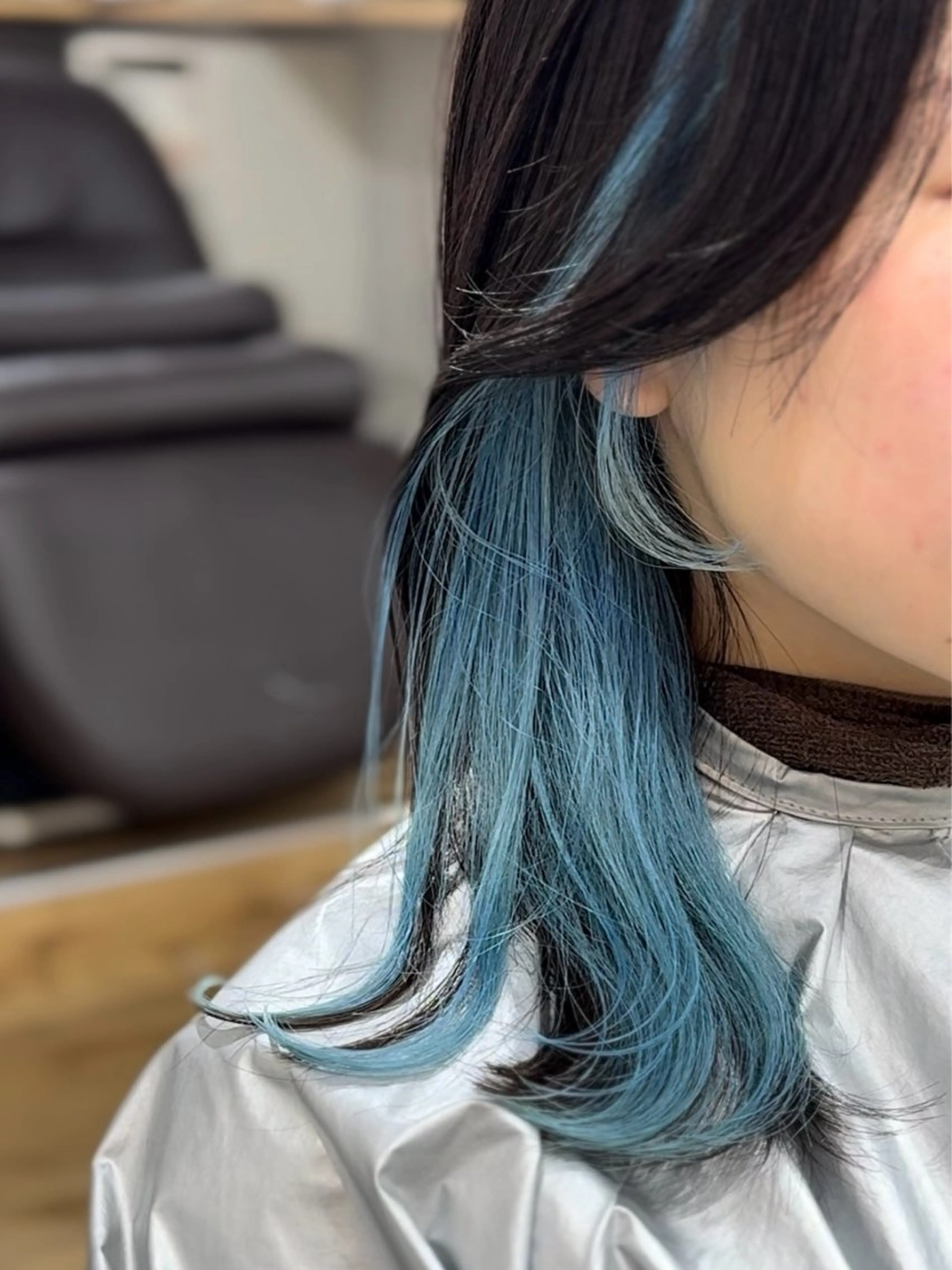ミディアム カラー バレイヤージュ ブリーチ デザインカラー ハイトーンカラー インナーカラー カット ヘアカラー hair studio Zen所属・Kensho 京都駅 ケアブリーチのヘアスタイル