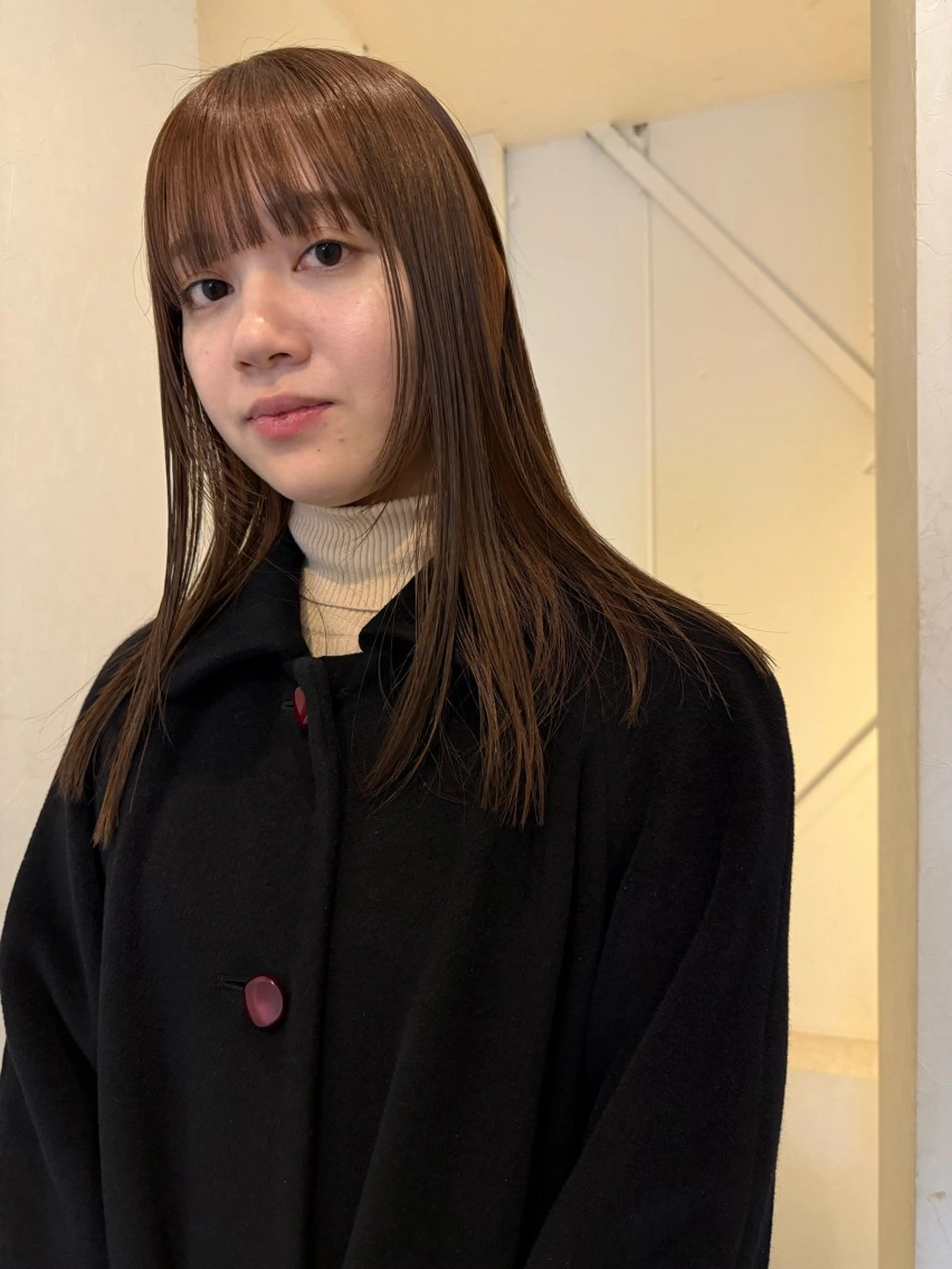 ミディアム カラー ブラウンカラー カット 縮毛矯正 トリートメント 森貴裕/ベージュ/ パーマ/オリーブのヘアスタイル