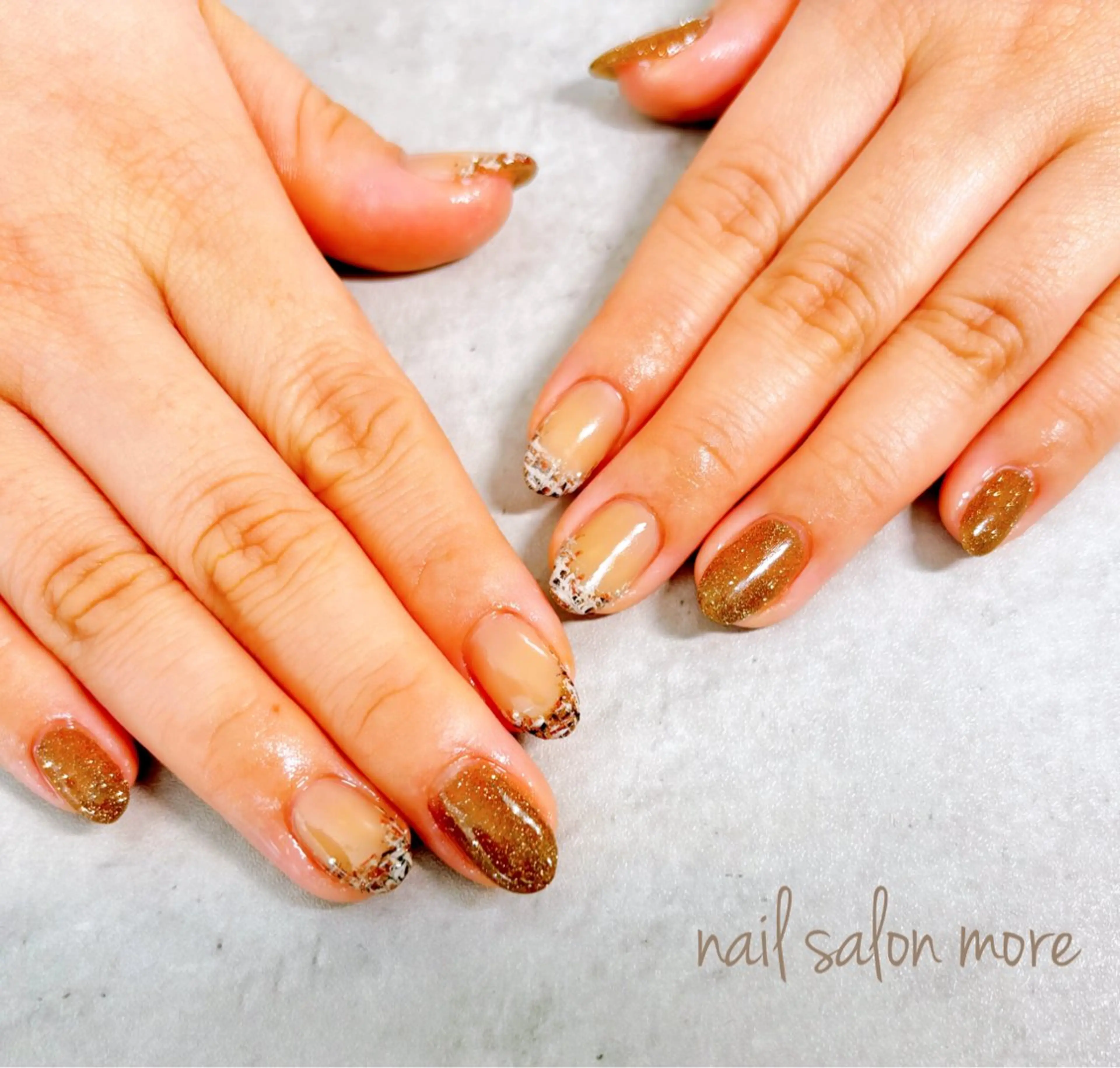 ネイル フラッシュネイル ツイードネイル nail salon moreのネイルデザイン