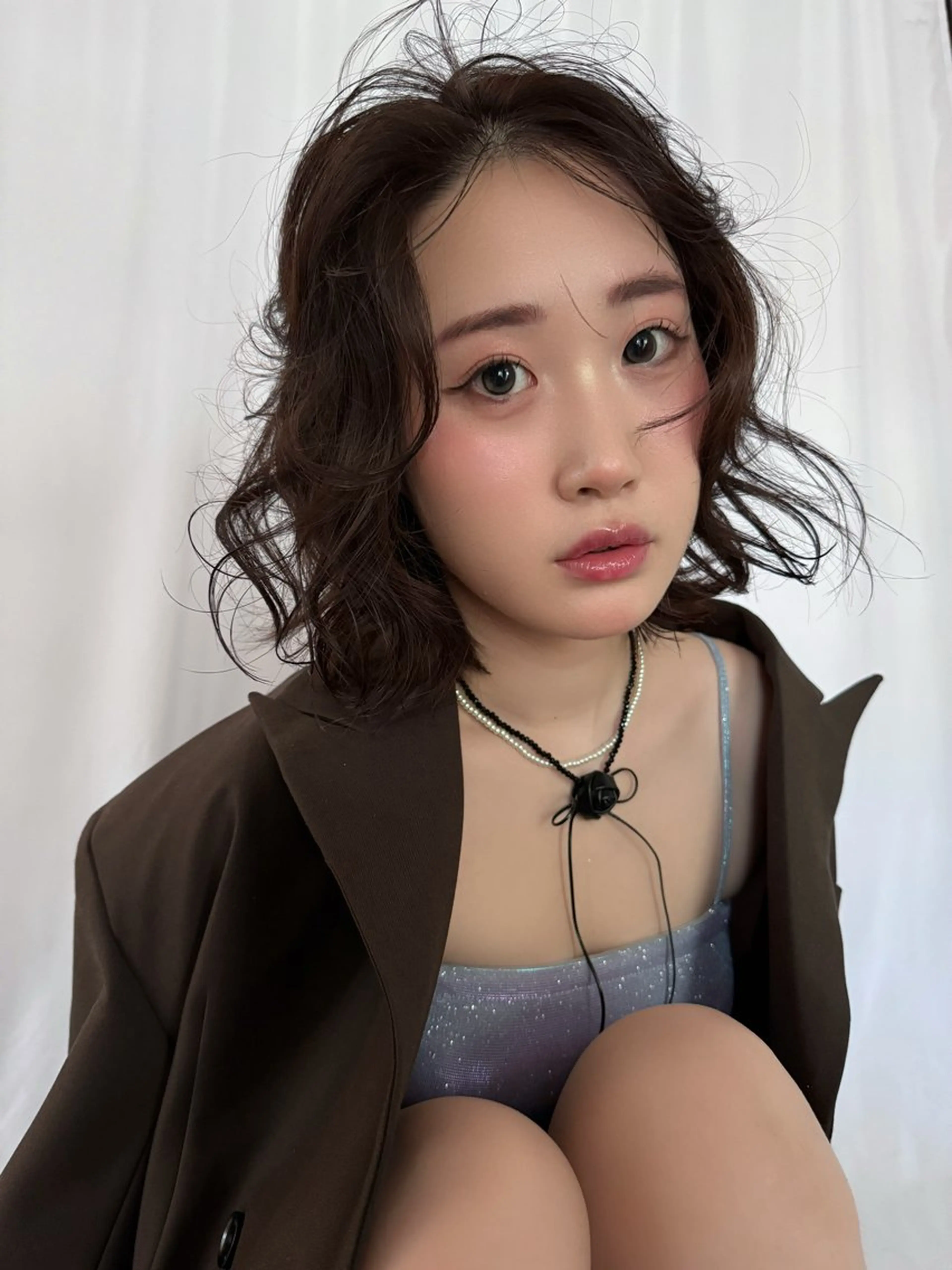 カラー ハイトーン縮毛/暖色 なーな🎀🤍のヘアスタイル