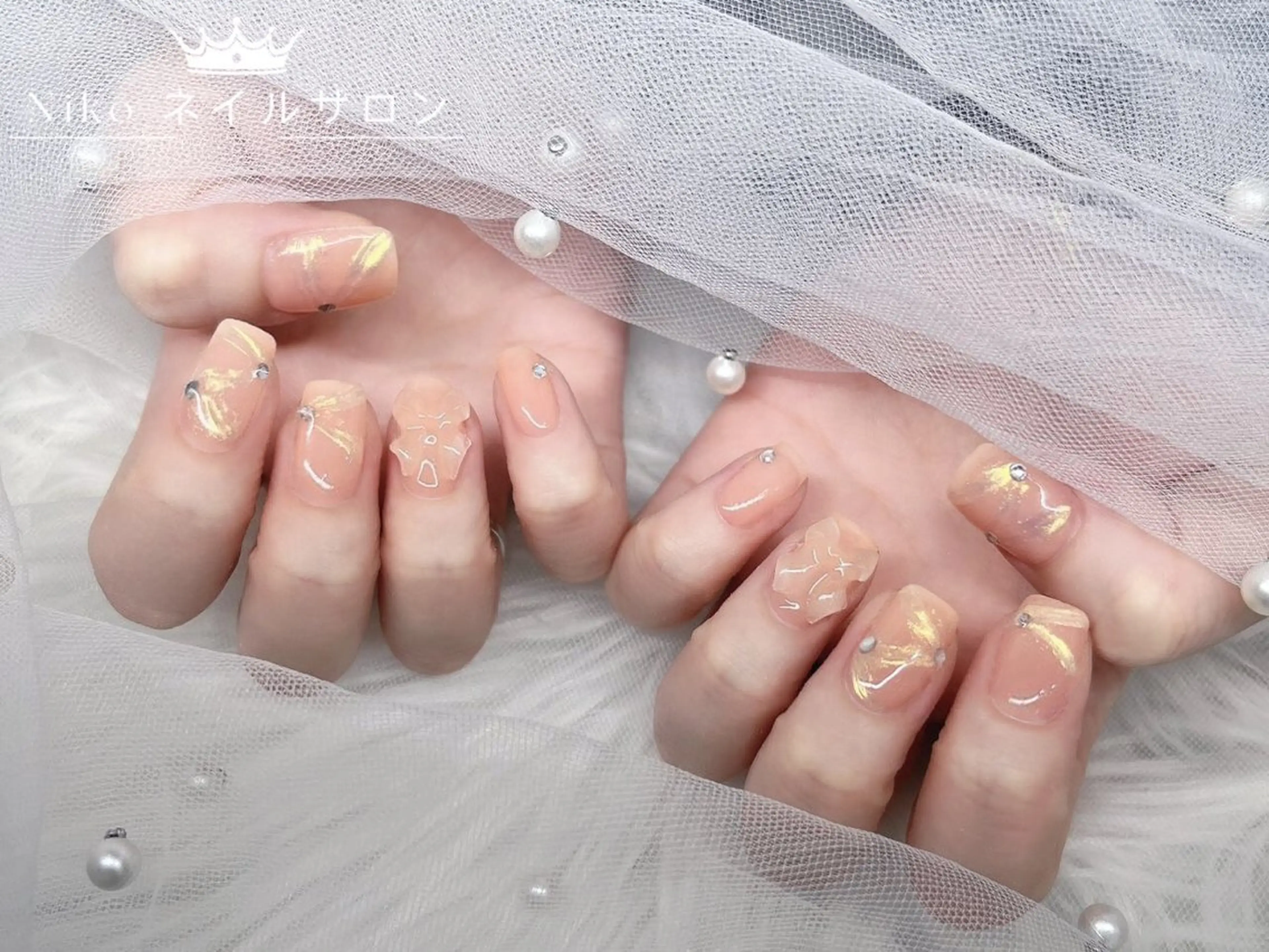 ネイル 長さ出し フットネイル フレンチネイル ジェルネイル 韓国ネイル ハンドネイル Nikoネイルサロン 高田馬場店のネイルデザイン