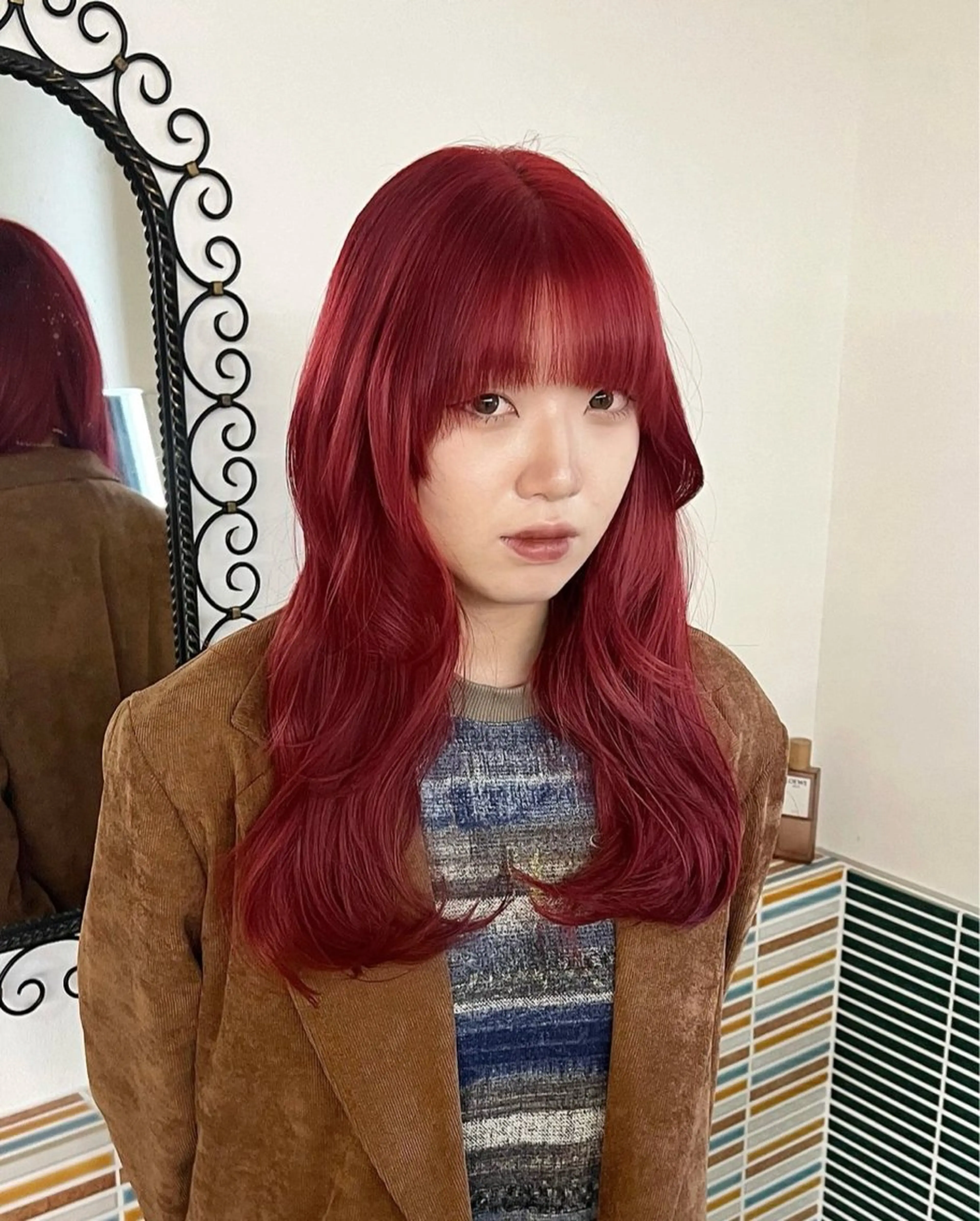 ロング カラー ヘアアレンジ 縮毛矯正ブリーチ/ ベージュmamiのヘアスタイル