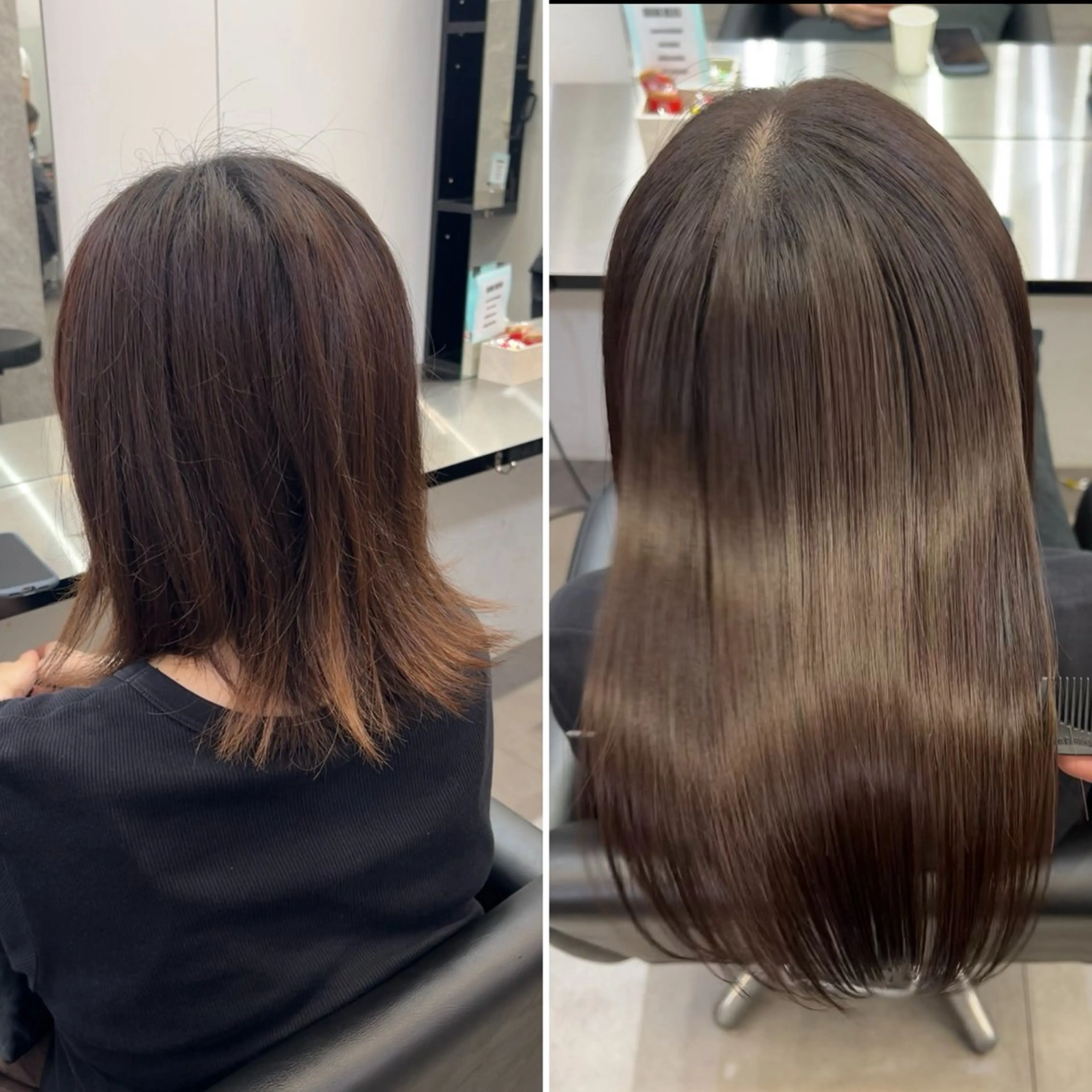 ミディアム カット ヘアカラー 縮毛矯正 トリートメント 髪質改善/縮毛矯正 梅田茶屋町/西尾祐作のヘアスタイル