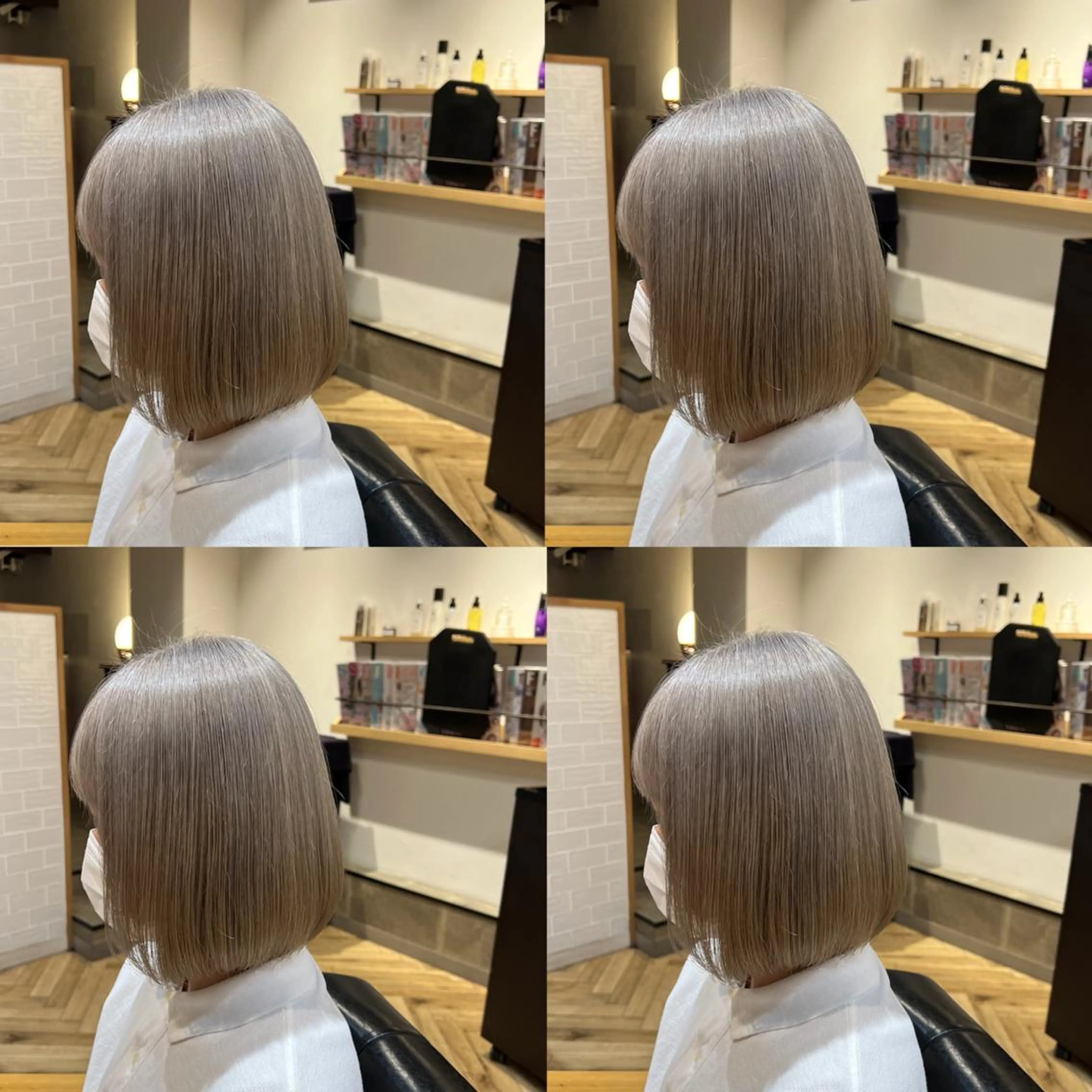 ミディアム カラー グレージュ 艶カラー/韓国顔周り 🎀mamiのヘアスタイル