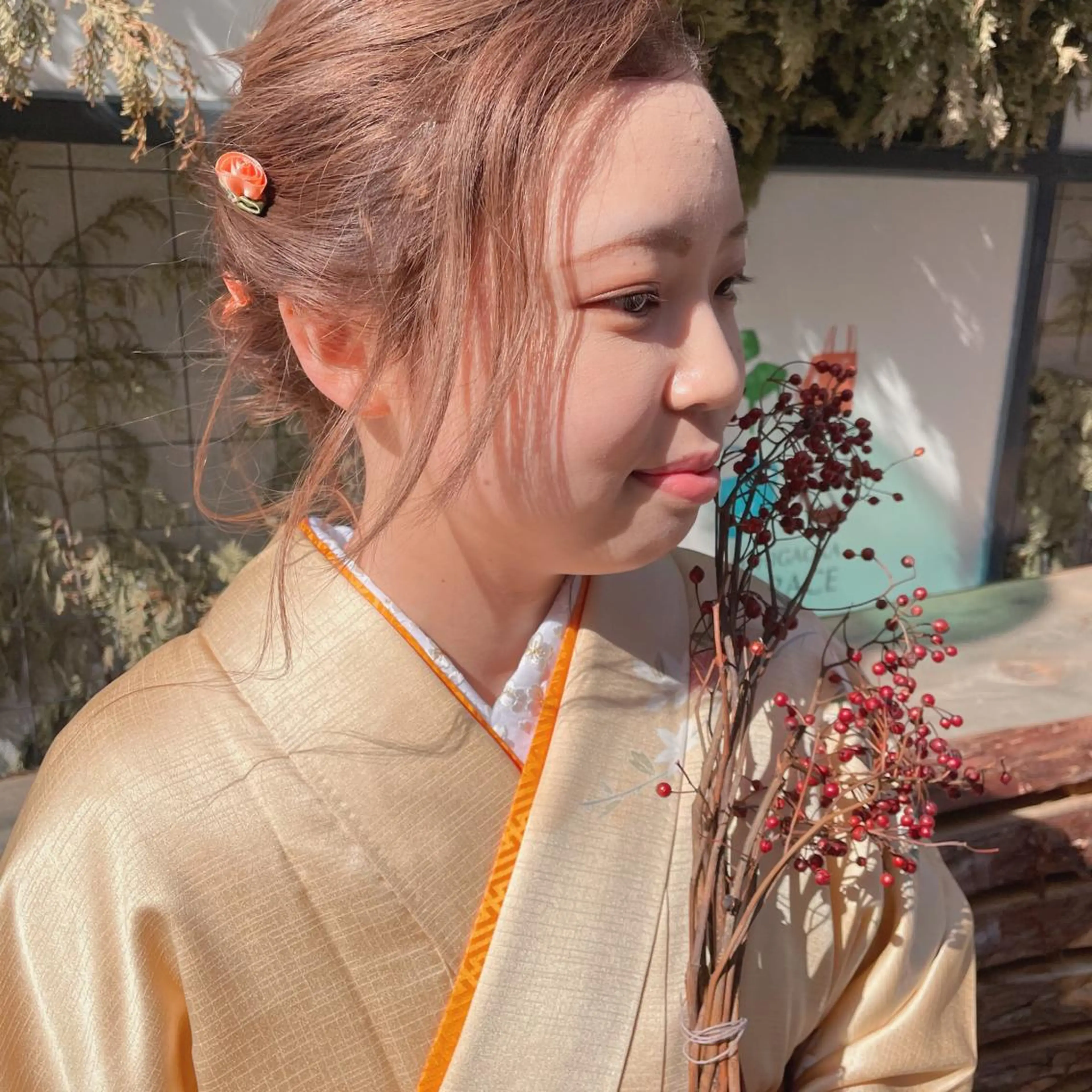 ミディアム カラー ヘアアレンジ 卒業式のヘアスタイル なつき/艶ピンク/ girly hairのヘアスタイル