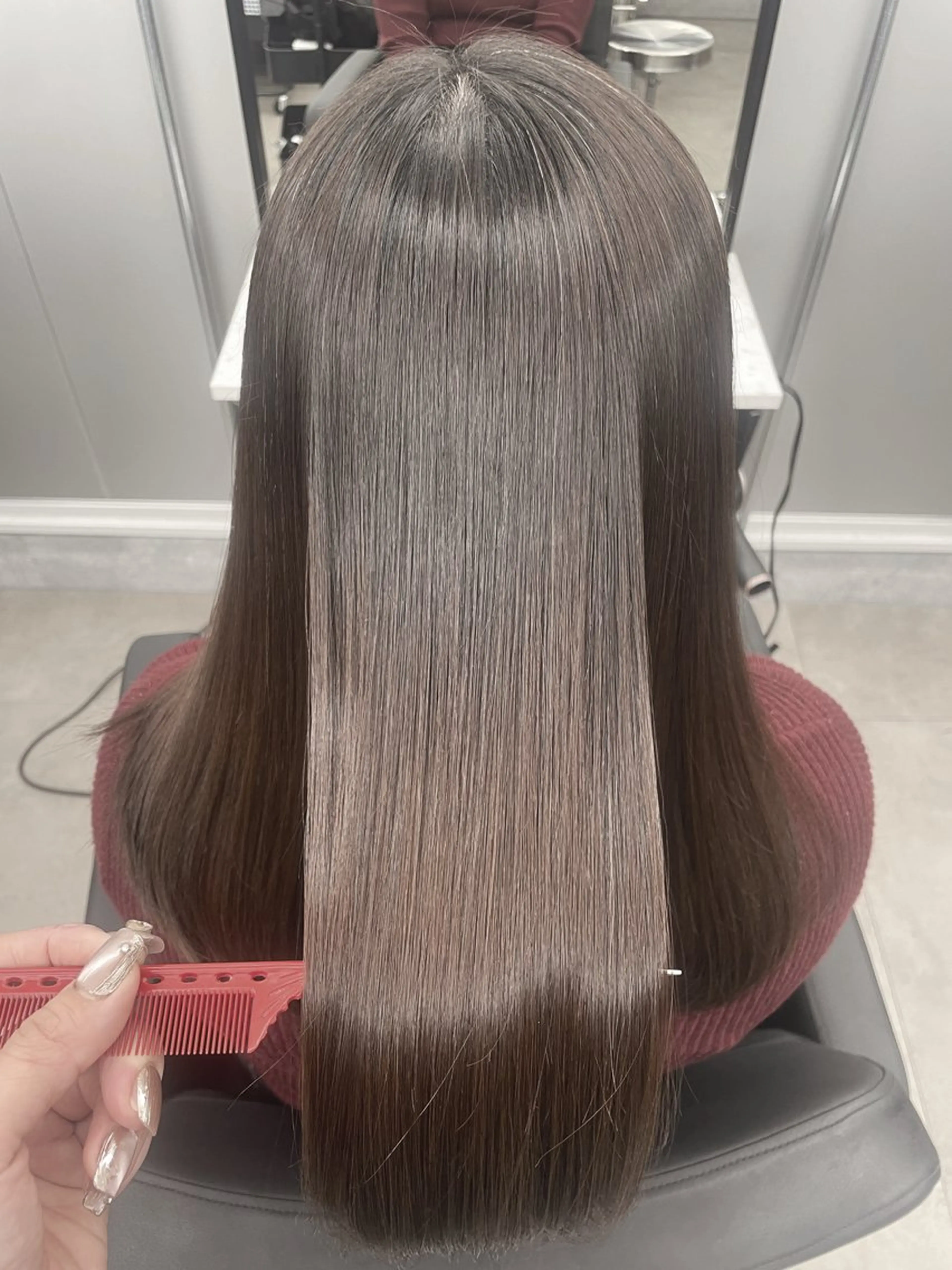 セミロング カラー カット 縮毛矯正 トリートメント ヘッドスパ ヘアセット 髪質改善/縮毛/新宿 🫧SUZUKA🫧のヘアスタイル