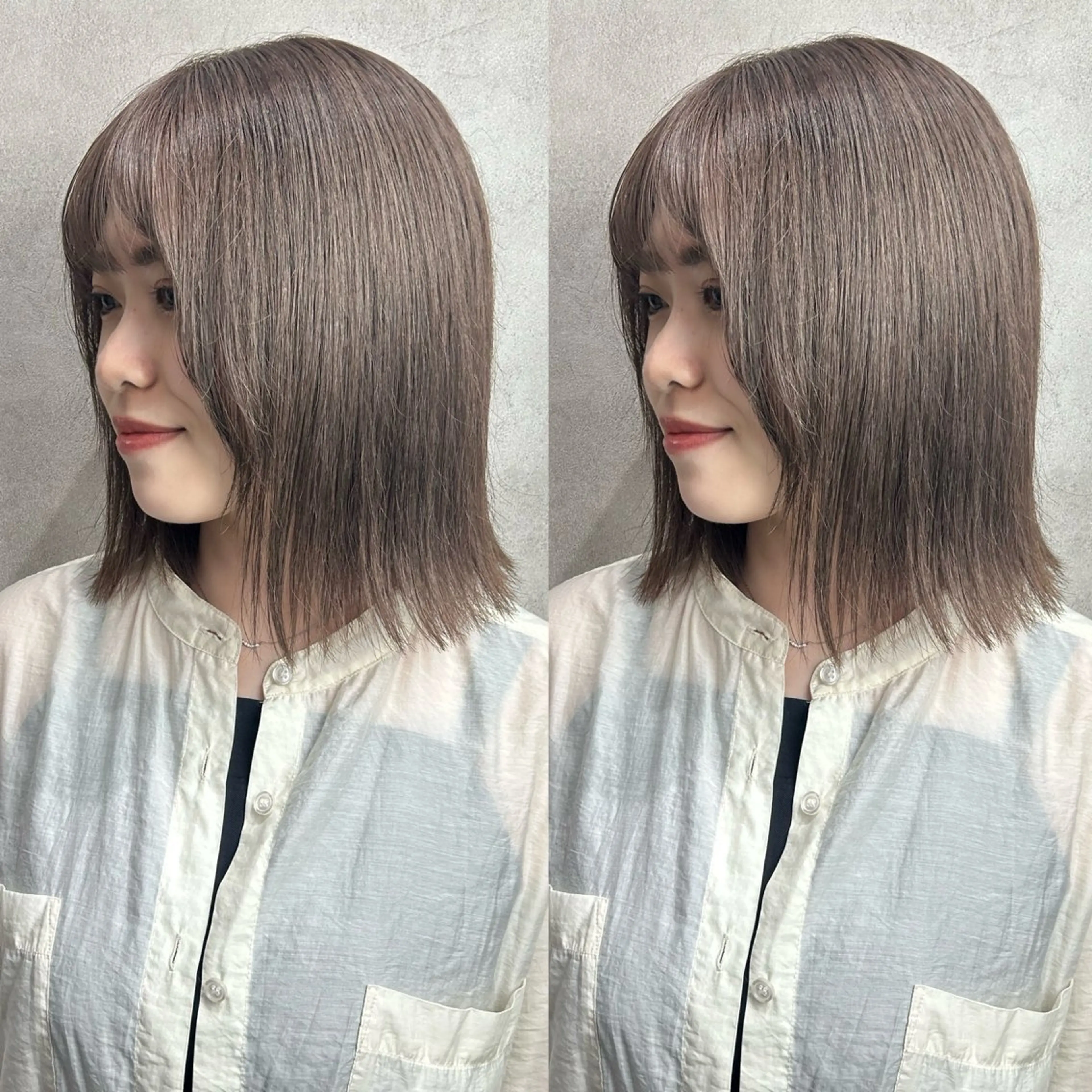 ミディアム カラー ヘアカラー 💎色落ち綺麗に白肌 ラベンダー💎りんのヘアスタイル