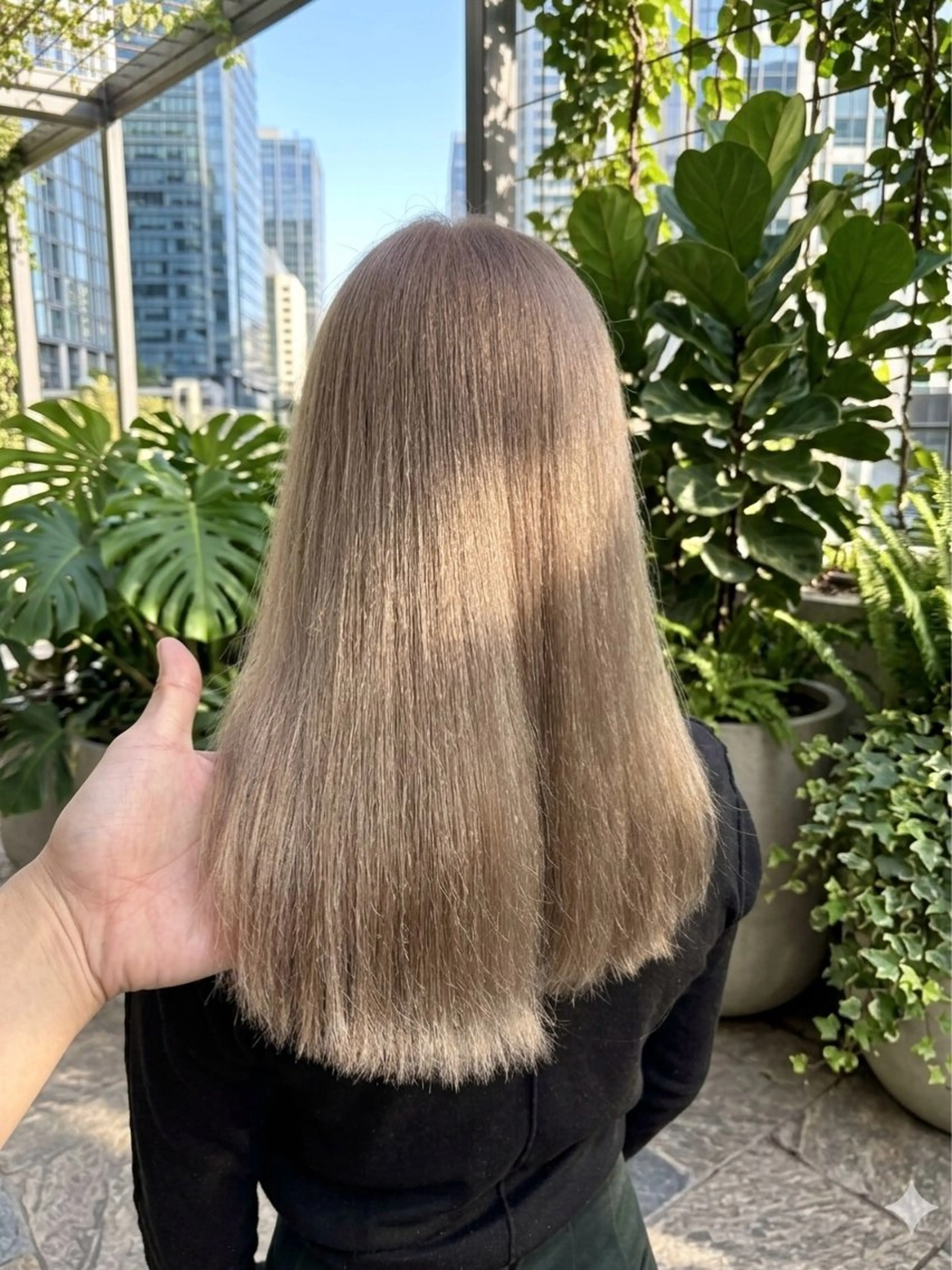 〔🌿ミニモ学割🌿１名様限定🤲早い者勝ちです‼️〕　　ケアブリーチトリプルカラー&ウルトワ髪質改善トリートメントの写真