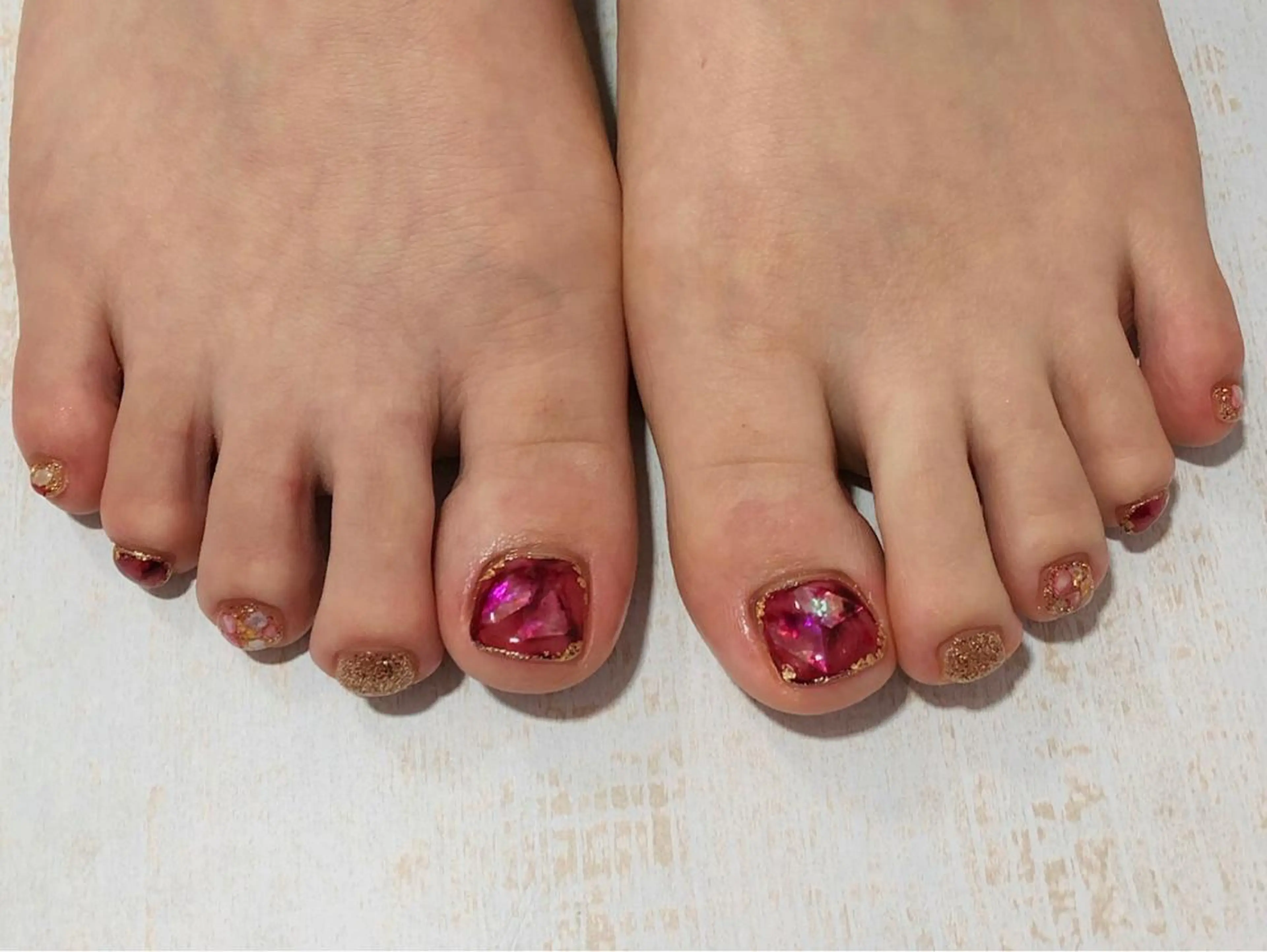 ネイル フットネイル 𖡼 yumenoのネイルデザイン