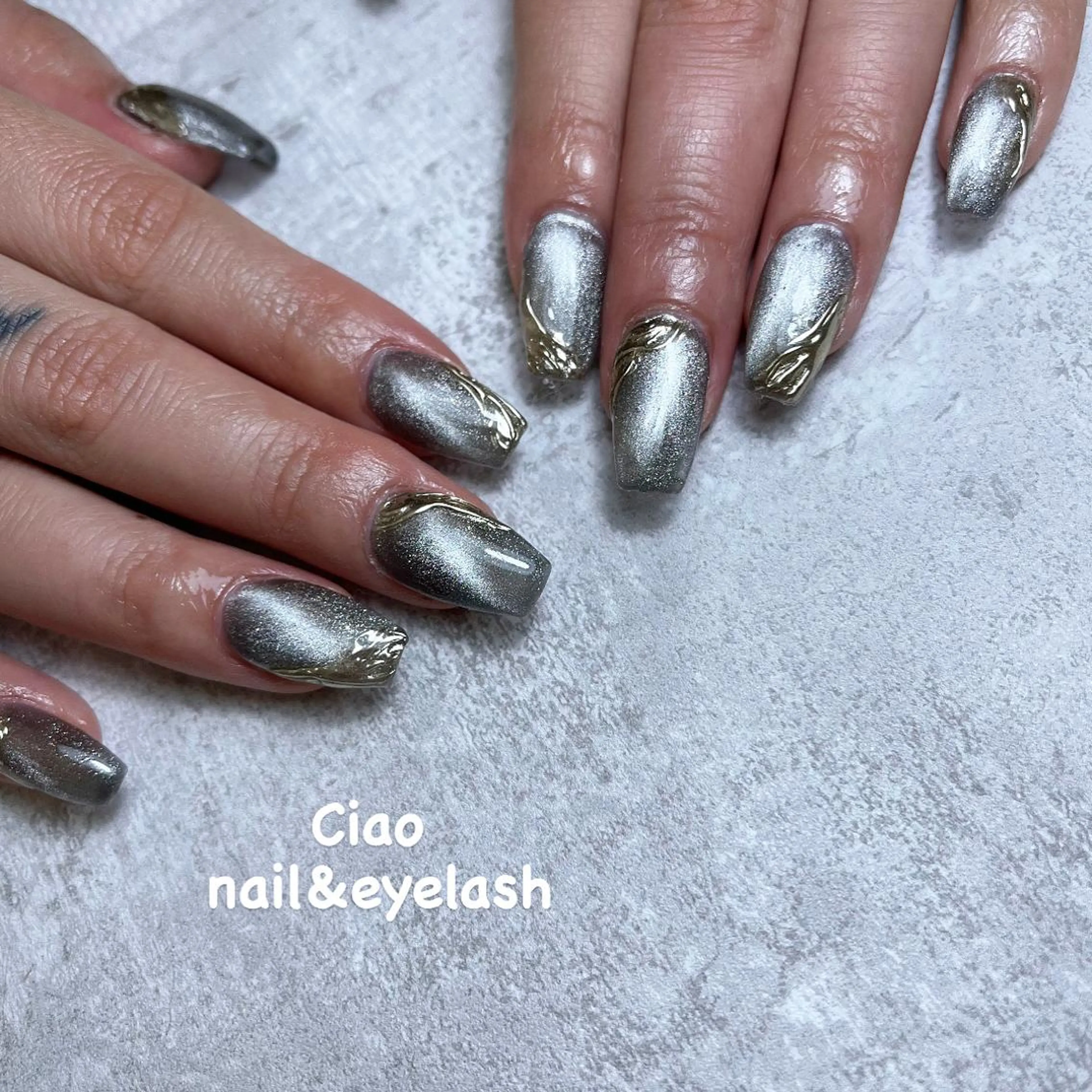 ネイル アートネイル 入学式 ジェルネイル 卒業式 マグネットネイル #Amin所属・#Amin nail salonのネイルデザイン