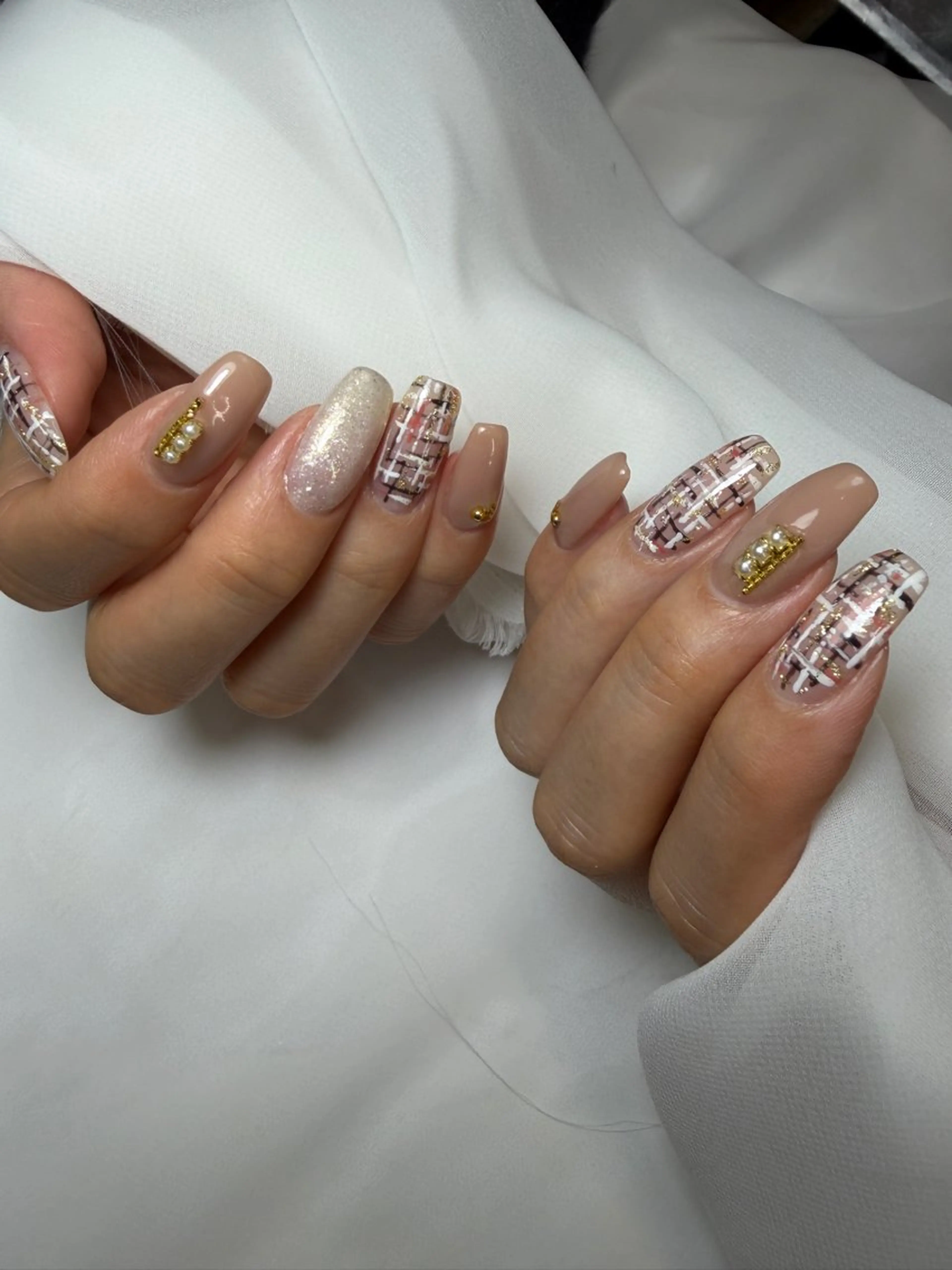 ネイル ツイードネイル ハンドネイル R2-O2 nailのネイルデザイン