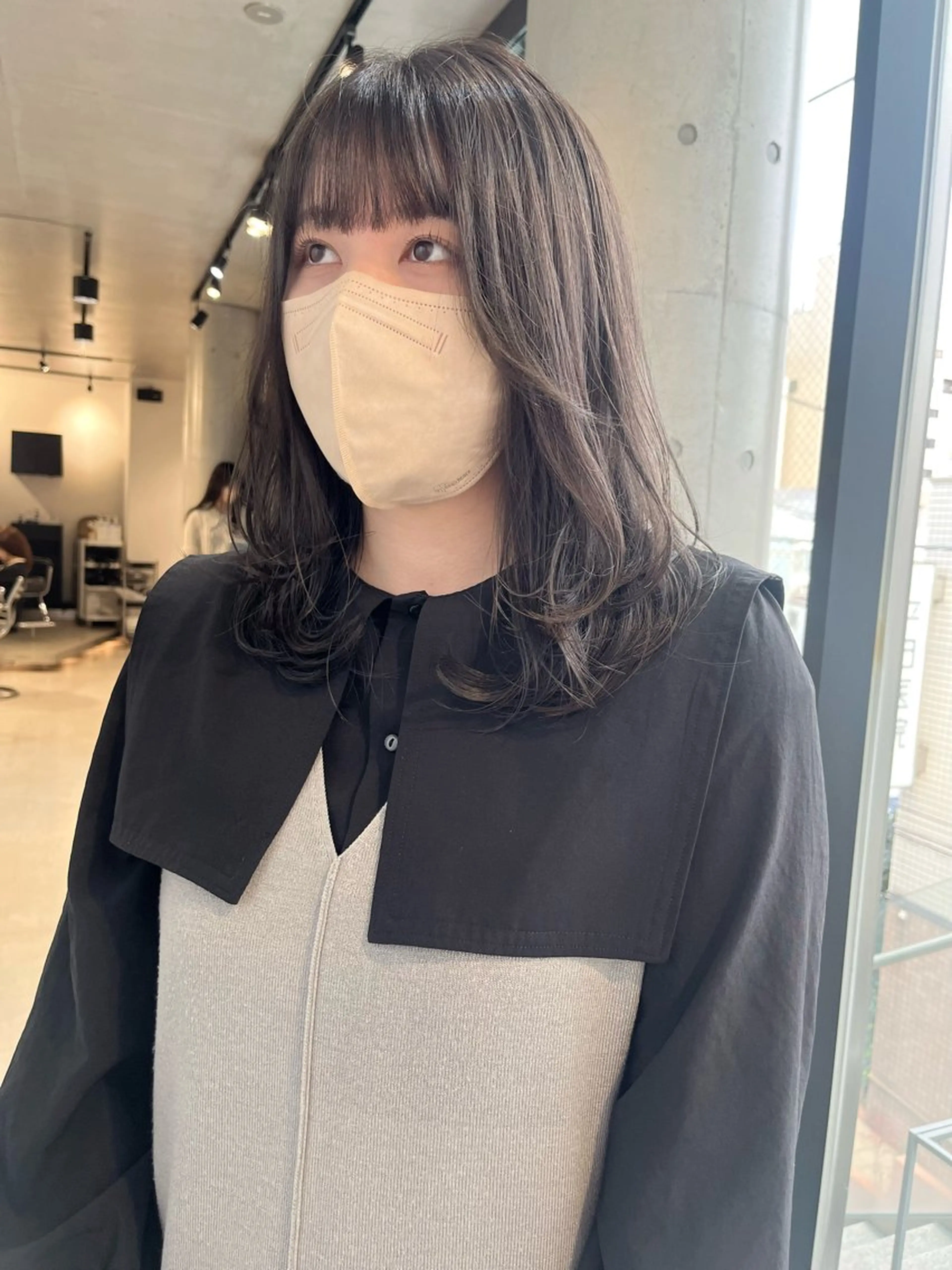 セミロング カラー パーマ ヘアアレンジ カット ヘアカラー トリートメント ヘッドスパ ヘアセット 透明感/オリーブ/ グレージュ/YUKAのヘアスタイル