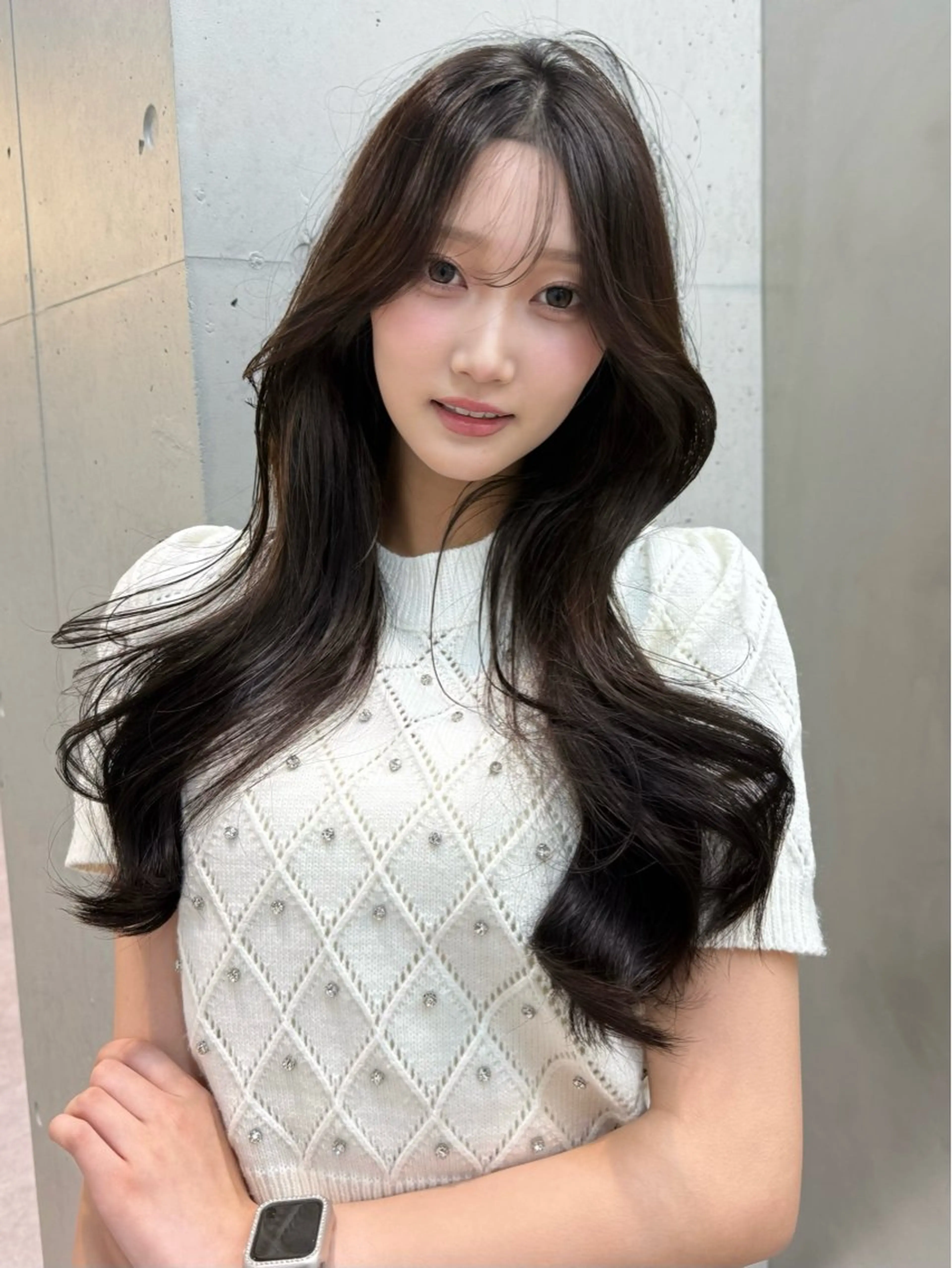 ロング カット ヘアカラー トリートメント 韓国ヘア/ワンホン ちひろのヘアスタイル