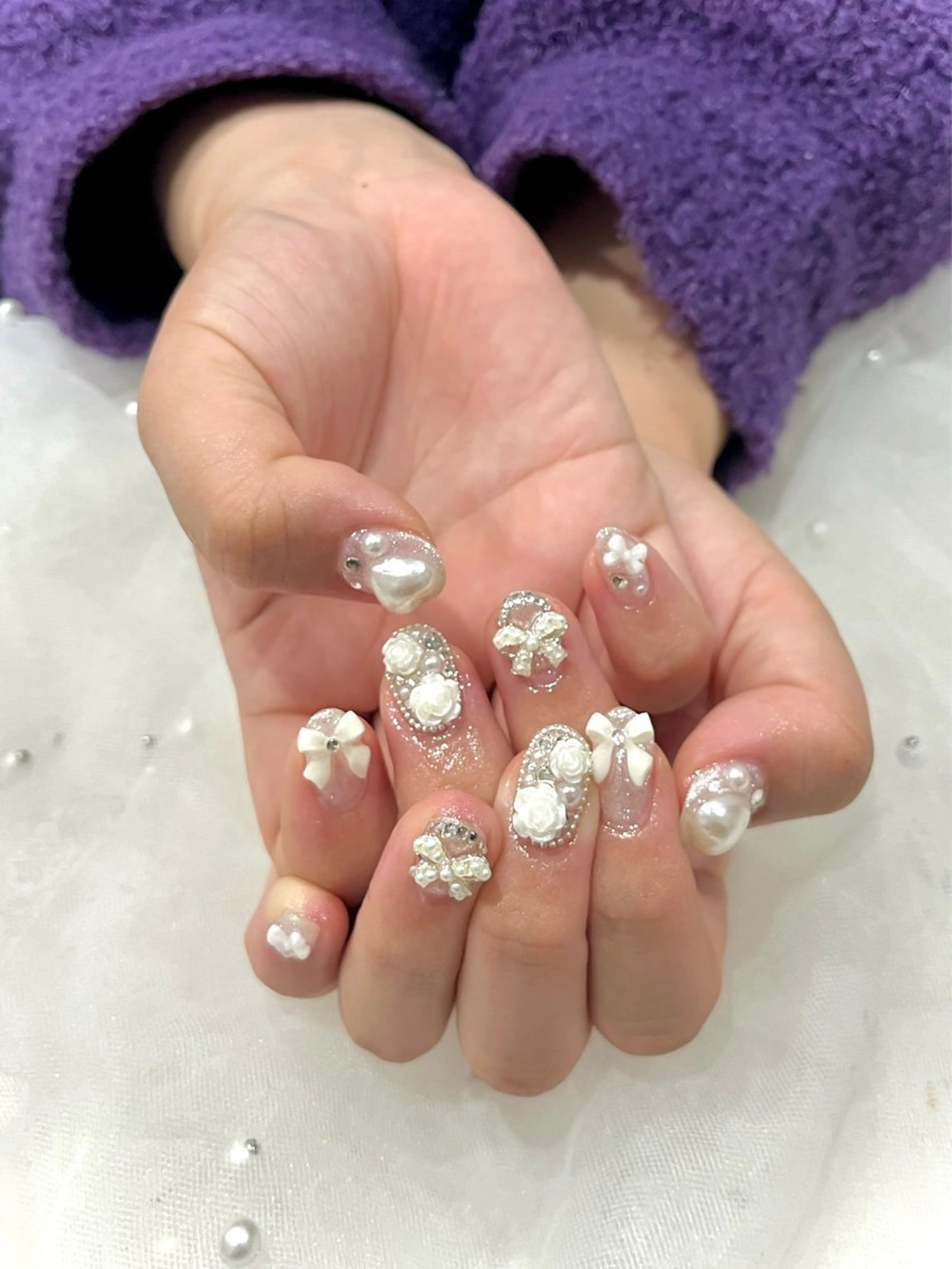 ネイル ホワイト ハンドネイル Nail salon Cielel⟡Ayaのネイルデザイン